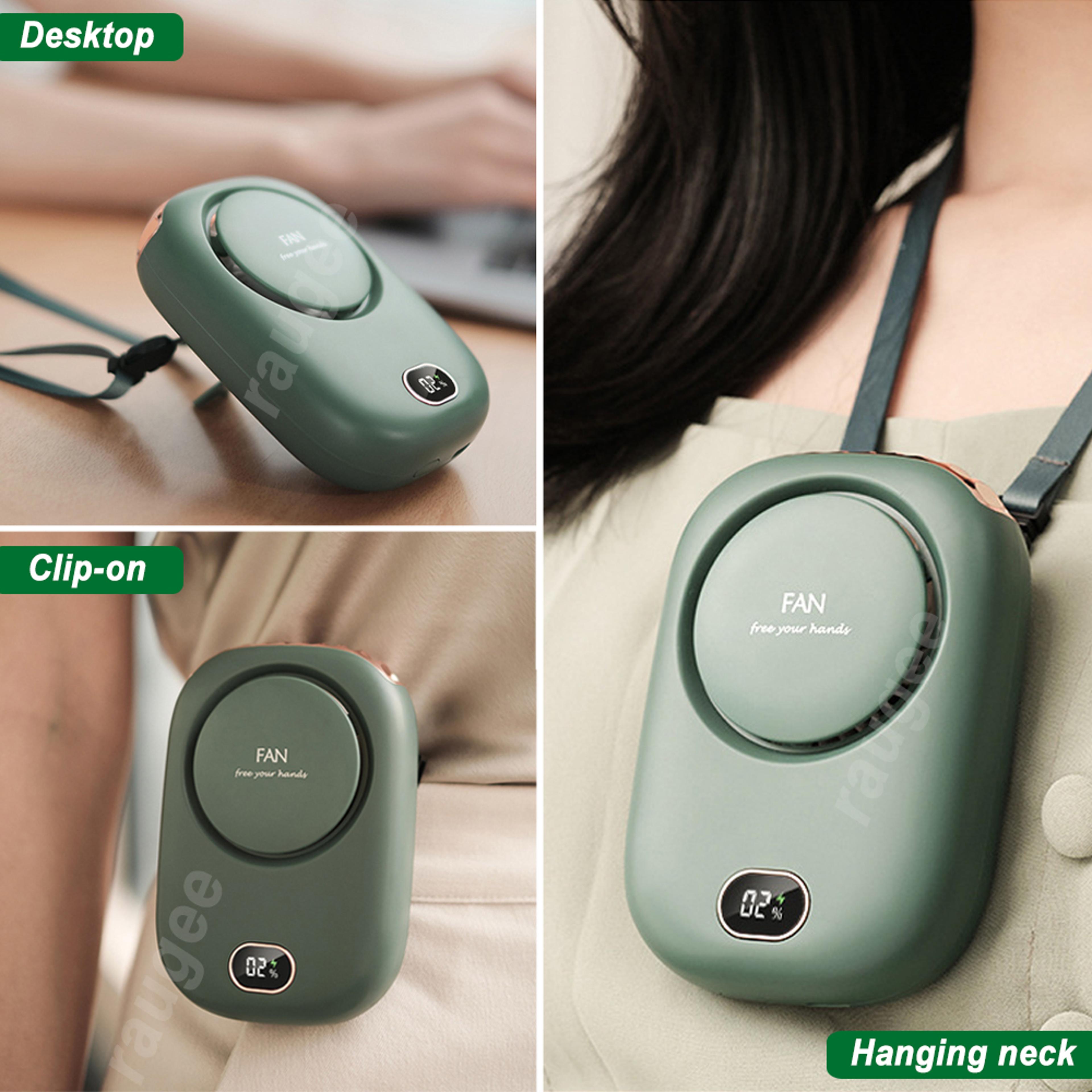 portable waist clip & neck rechargeable mini fan usb personal cooling fan for travel & outdoor use