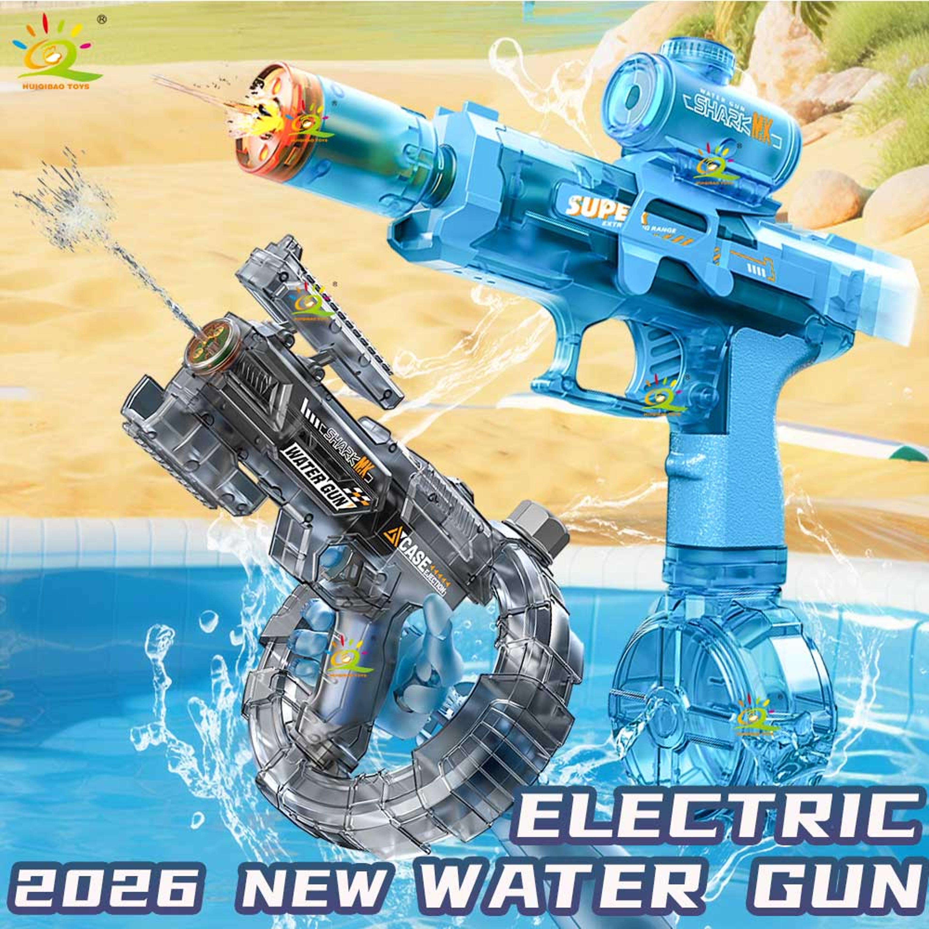 huiqibao rechargeable electric water gun for kids high speed outdoor water blaster toy