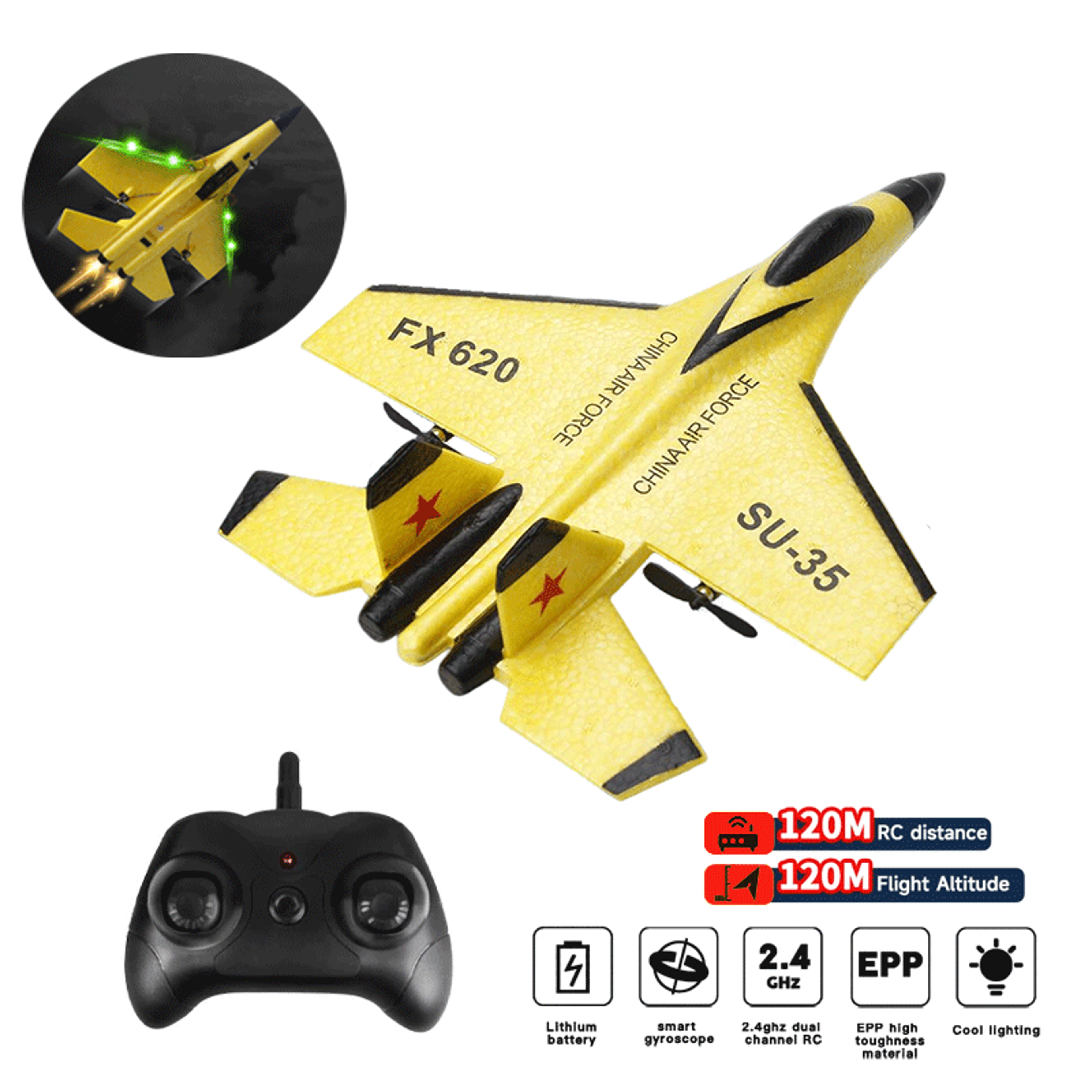 rc foam fighter plane remote control epp glider easy fly beginner aircraft