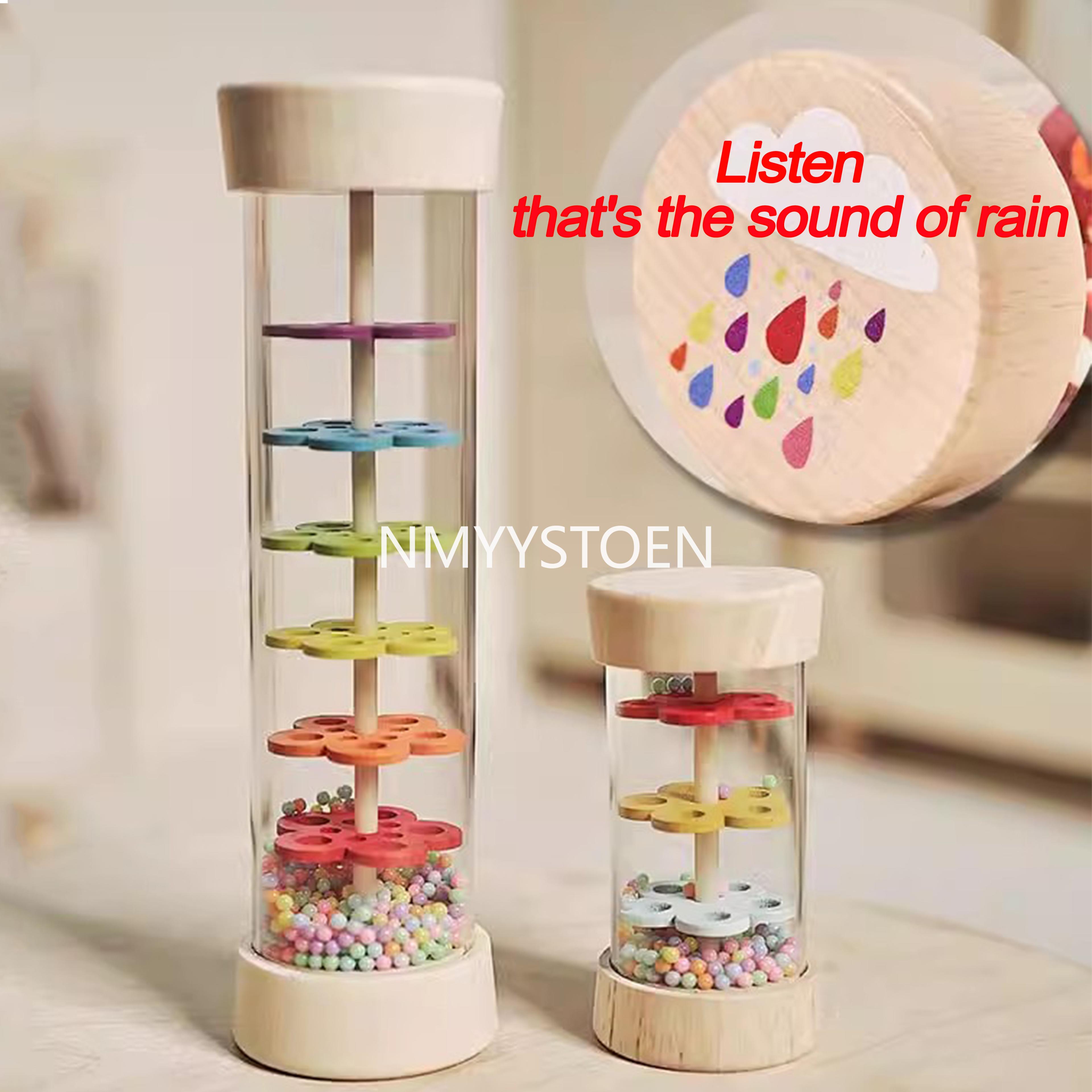 wooden rain stick toy montessori baby musical sensory shaker for early education