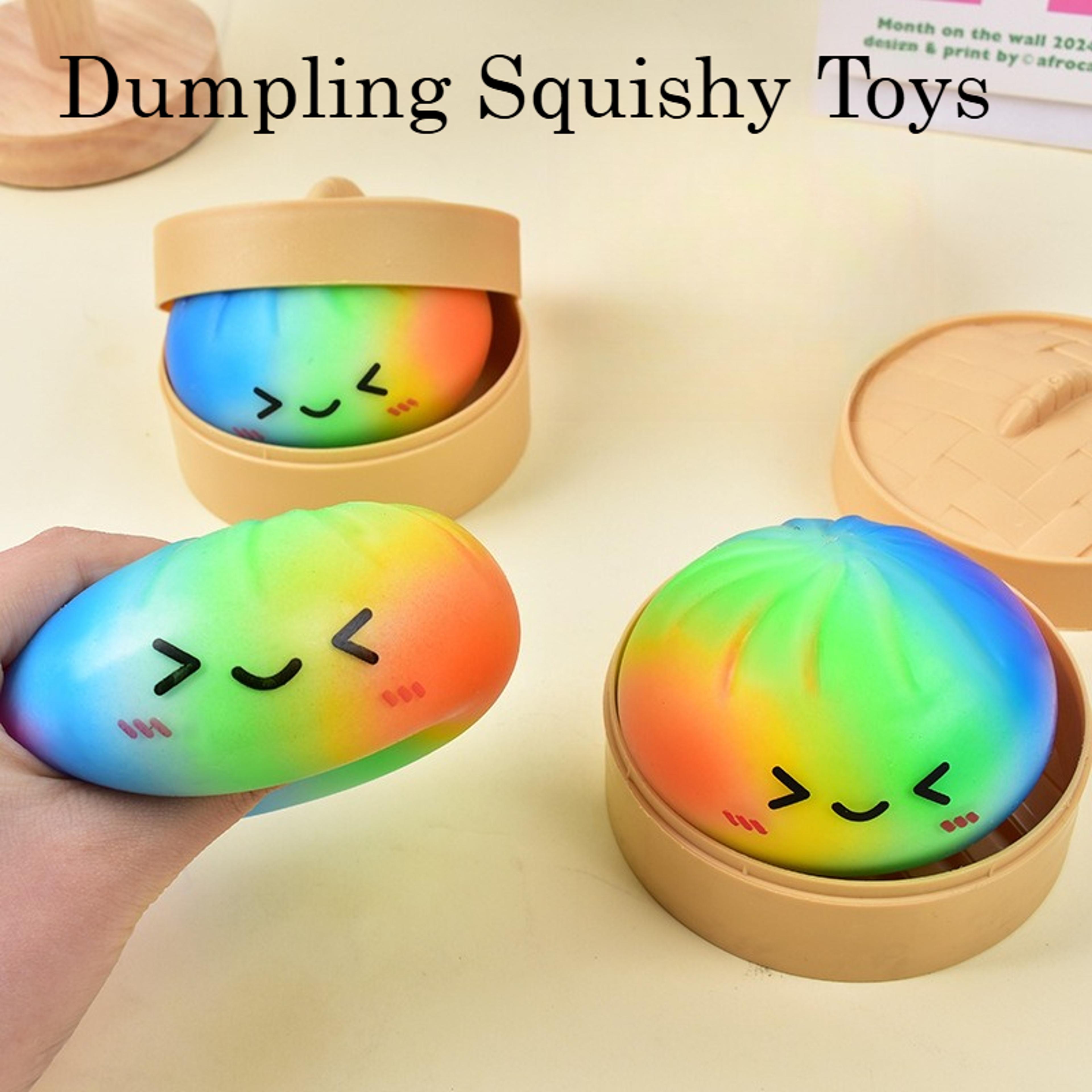 rainbow dumpling squishy toy slow rising fidget stress relief ball for kids and adults