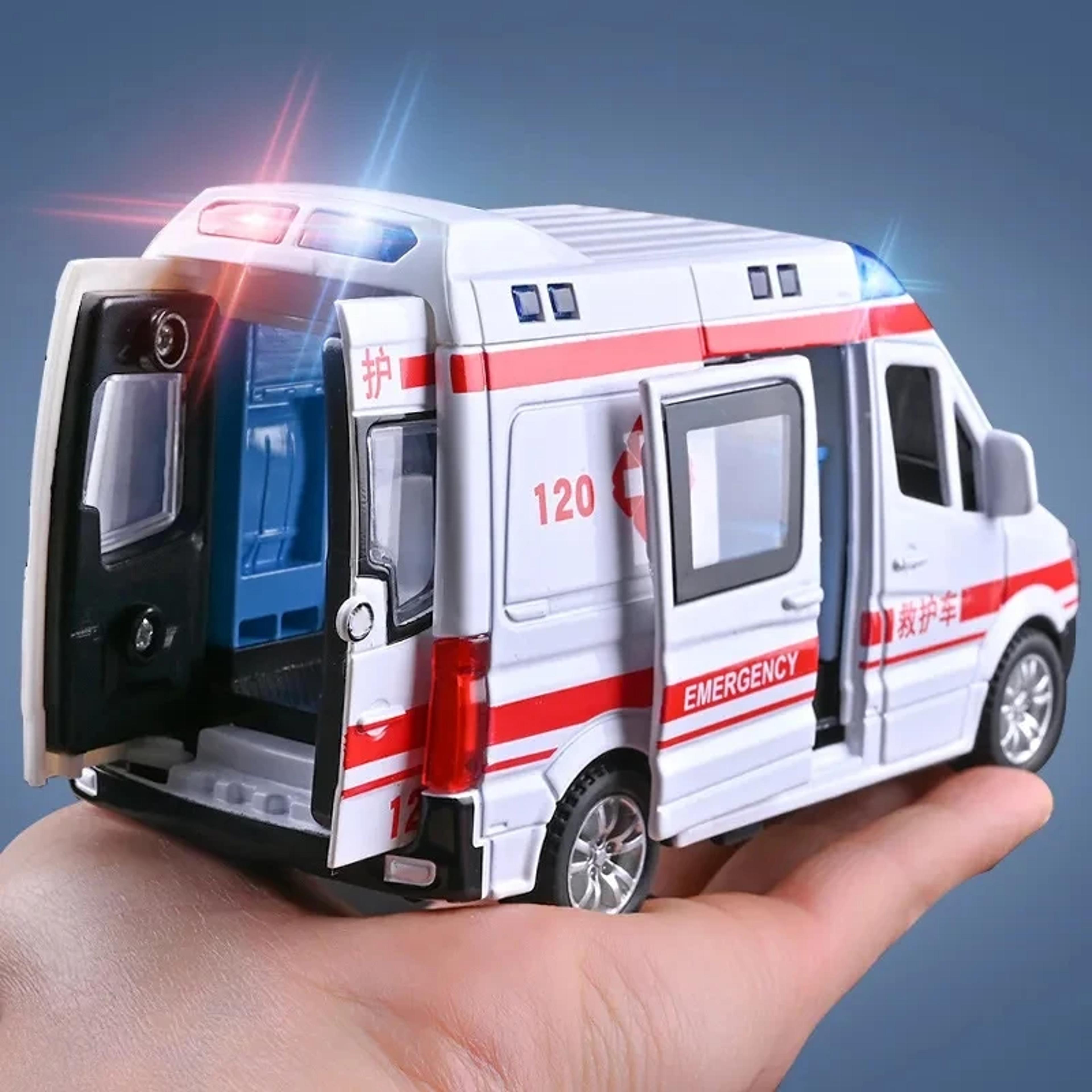 diecast model car emergency vehicles set sound & light ambulance fire truck police car toy