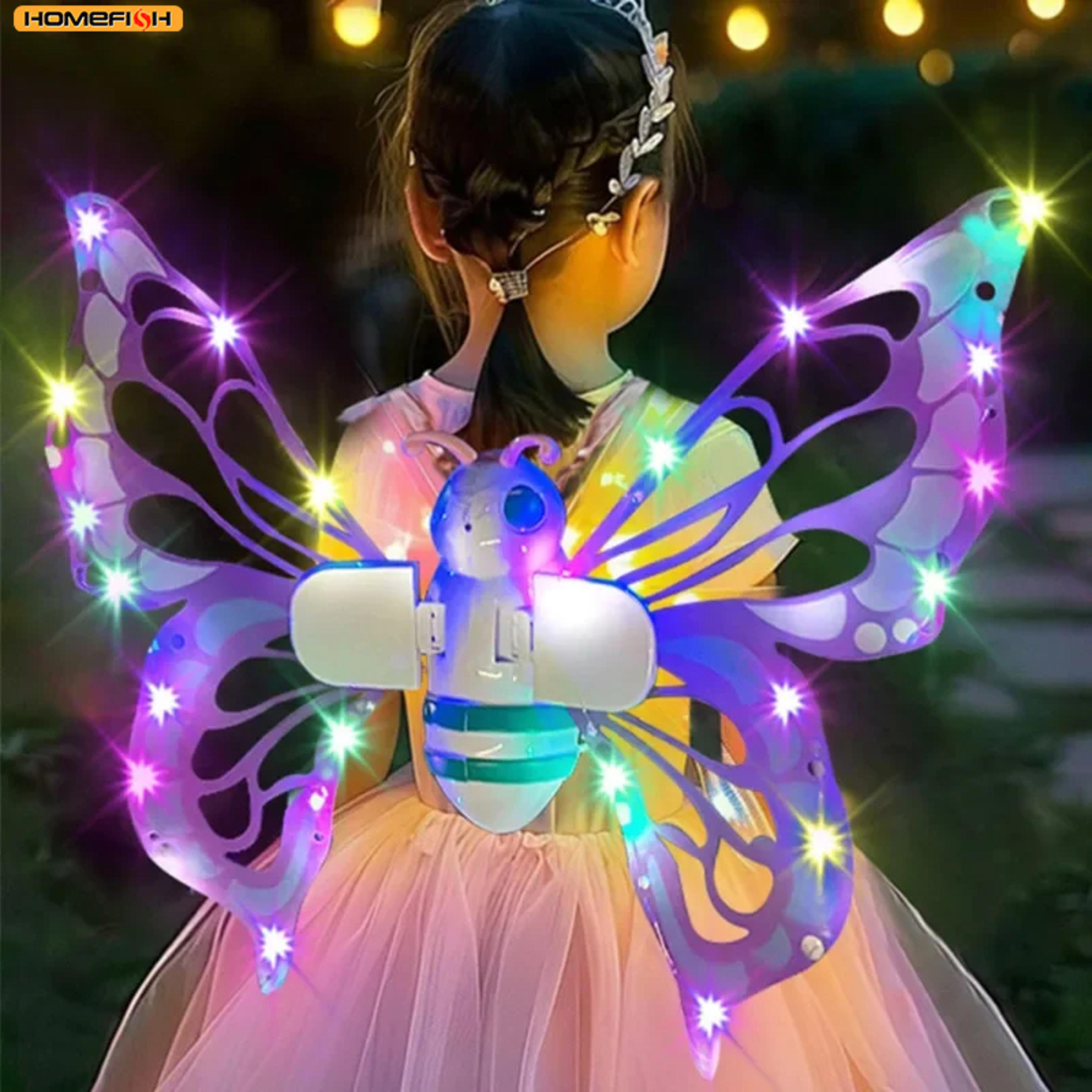 electric butterfly wings led light up fairy wings kids cosplay costume dress up elf angel wings
