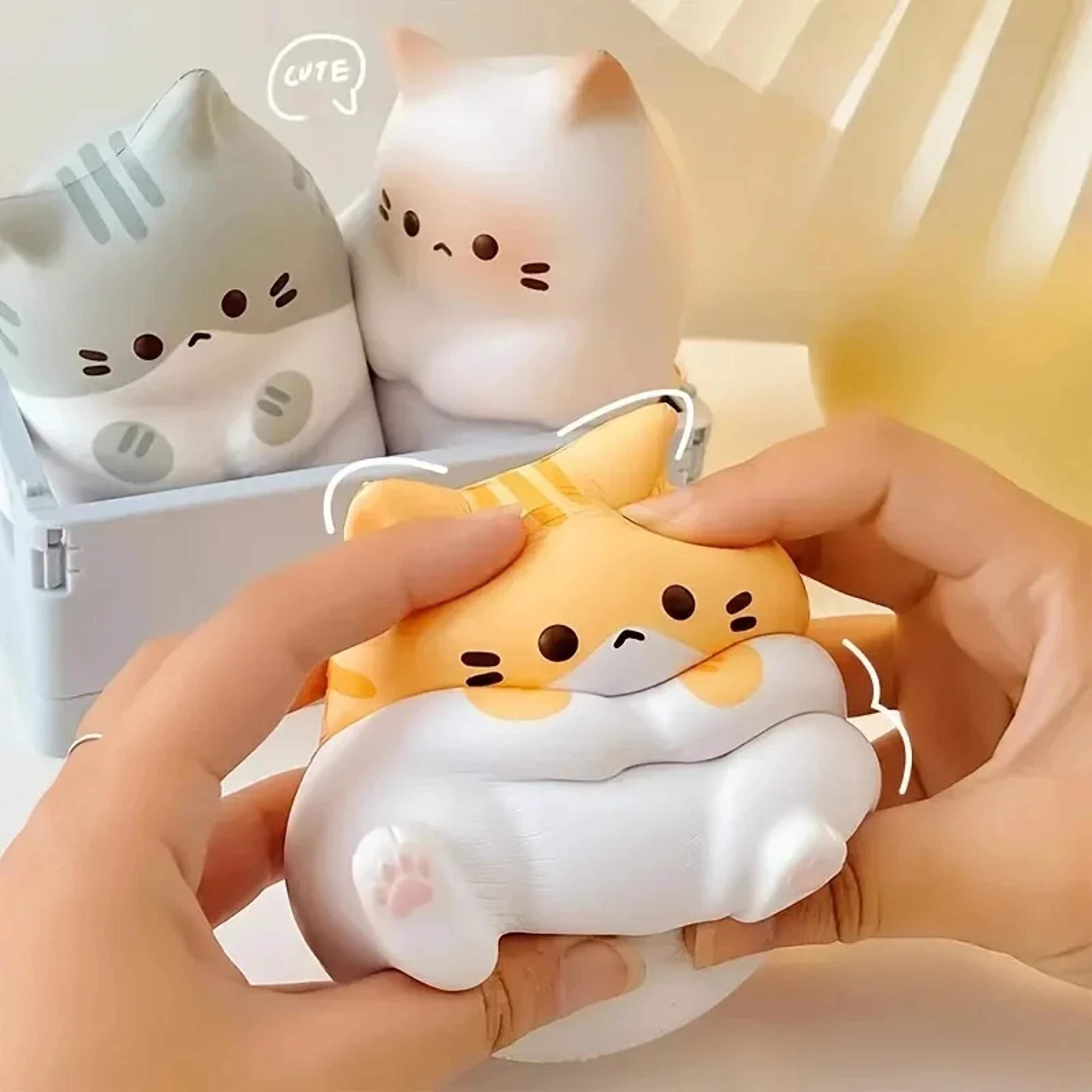 adorable cartoon cat stress ball fidget toy pu slow rebound squeeze toy for stress relief gifts