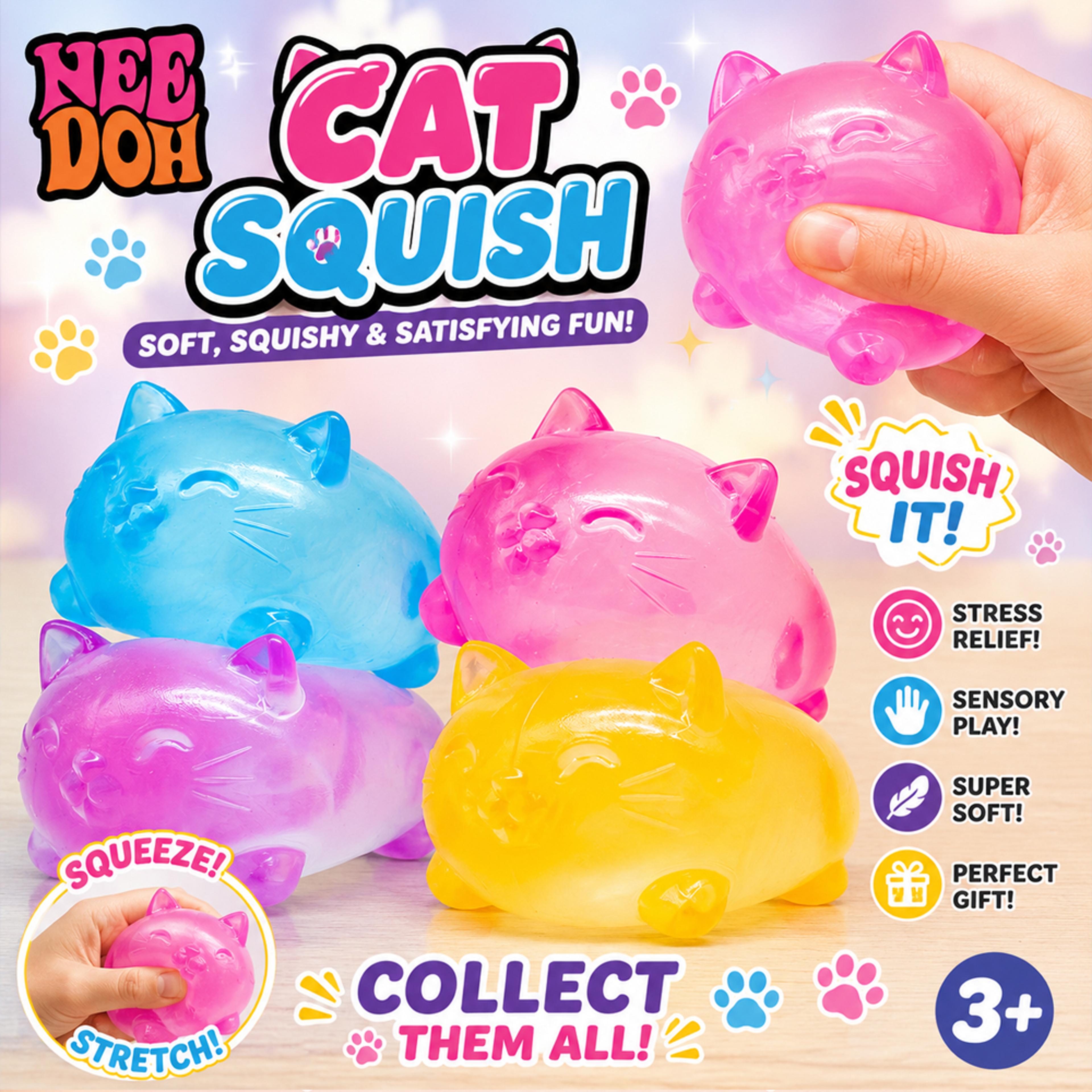mini cute cat squishy stress relief fidget toy for desk decompression
