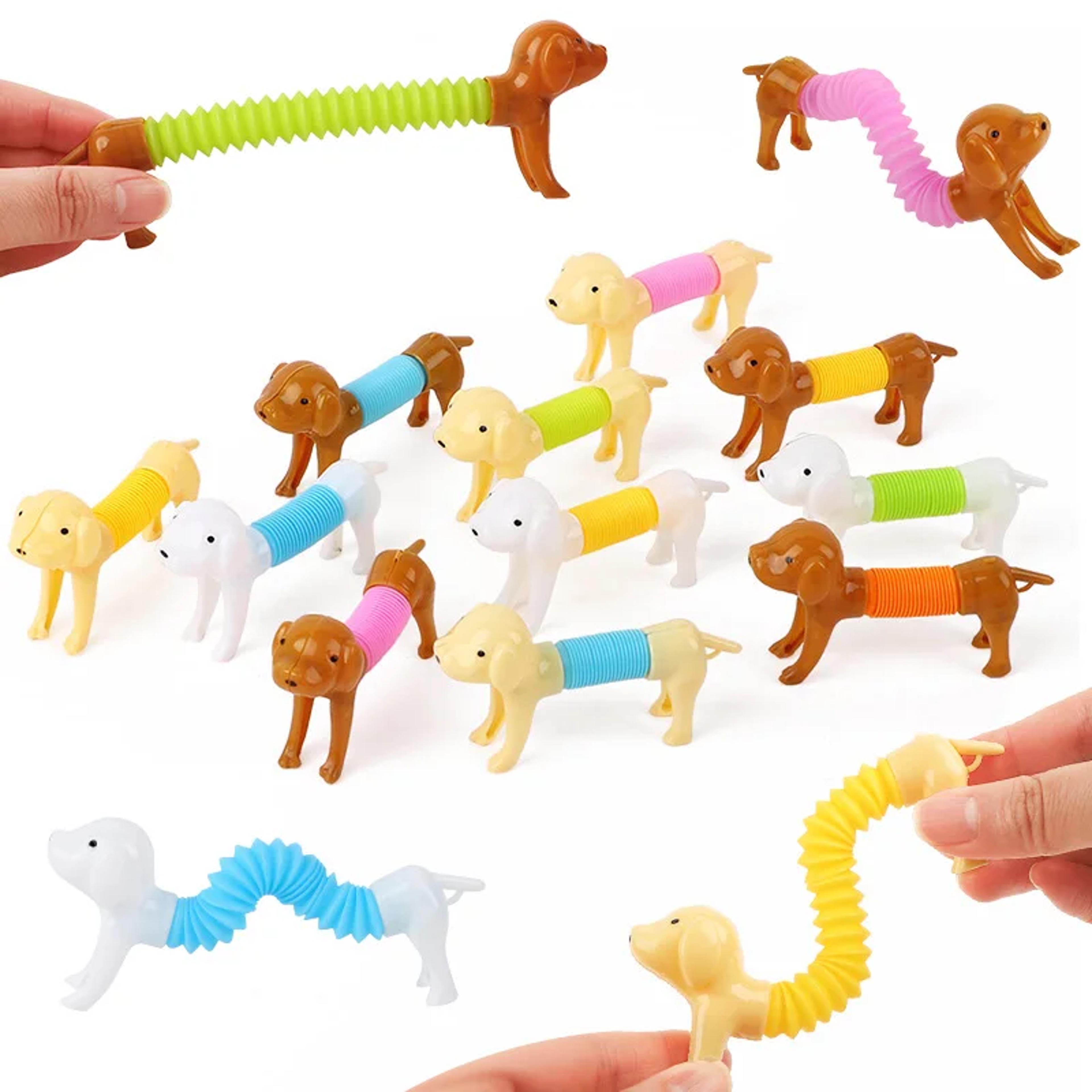stretchable pop tubes sensory stress relief toy kids party favors & dog sensory toy pack