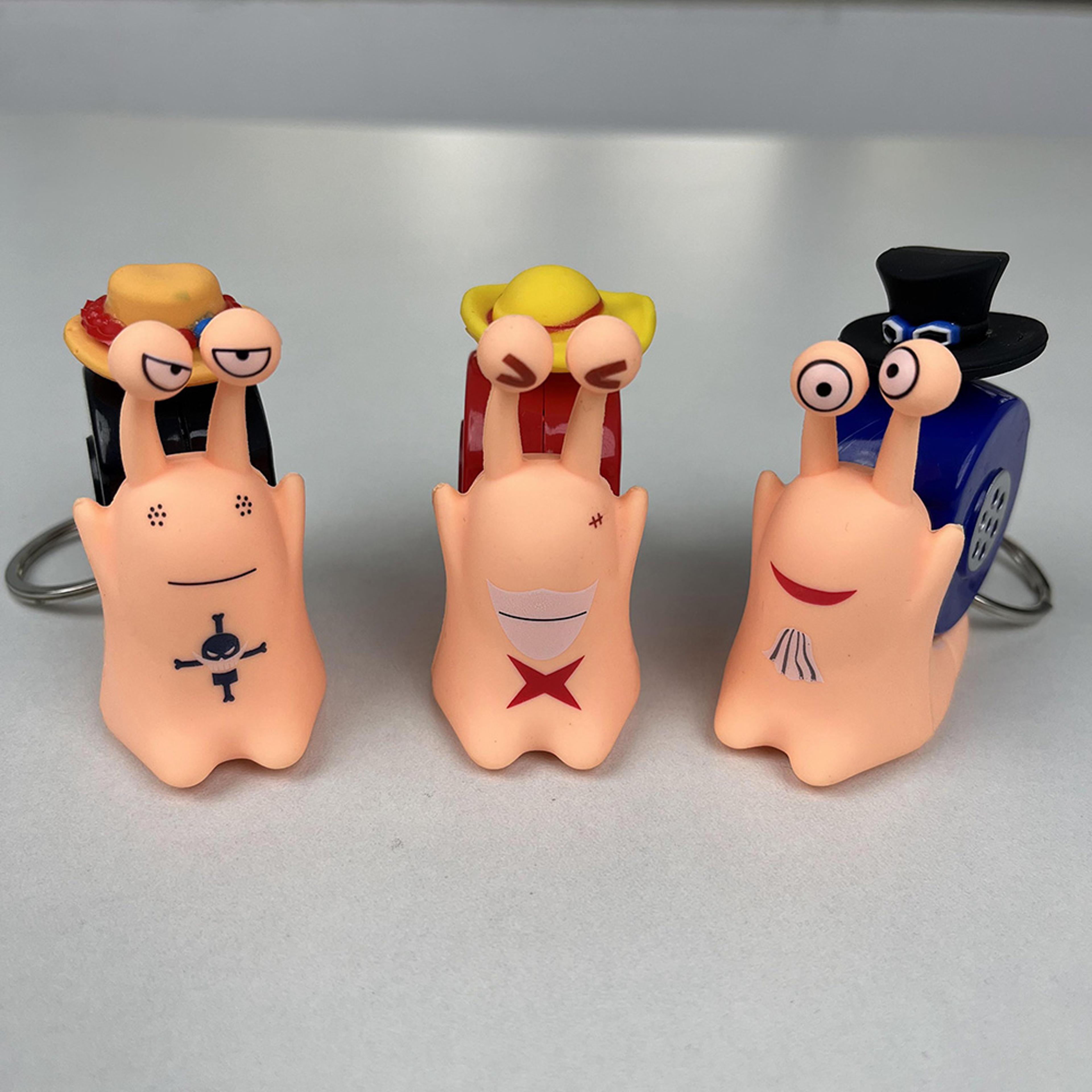 one piece den den mushi anime phone toy with sound recording cartoon snail collectible figure