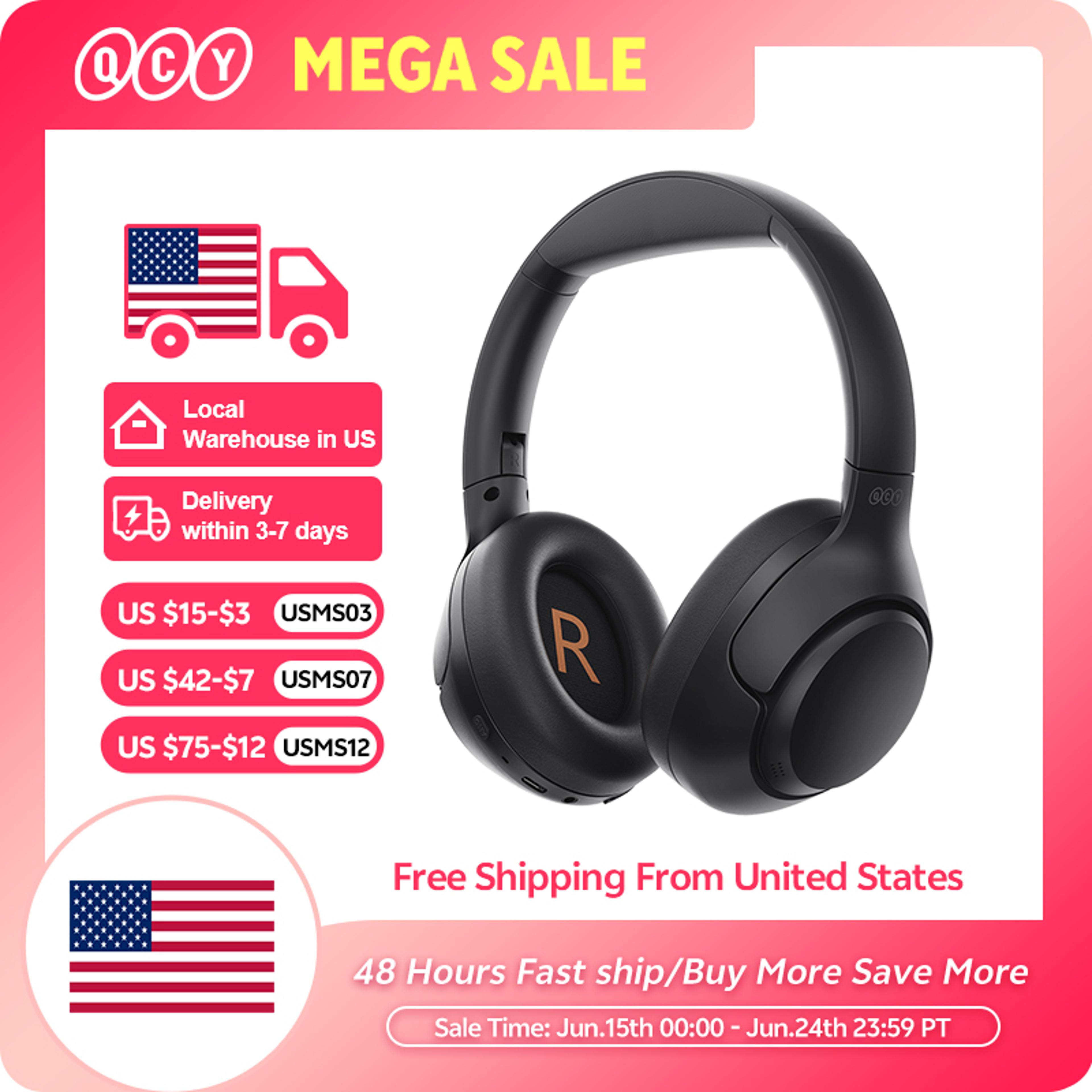 noise cancelling wireless over ear headphones with hi res audio & playtime