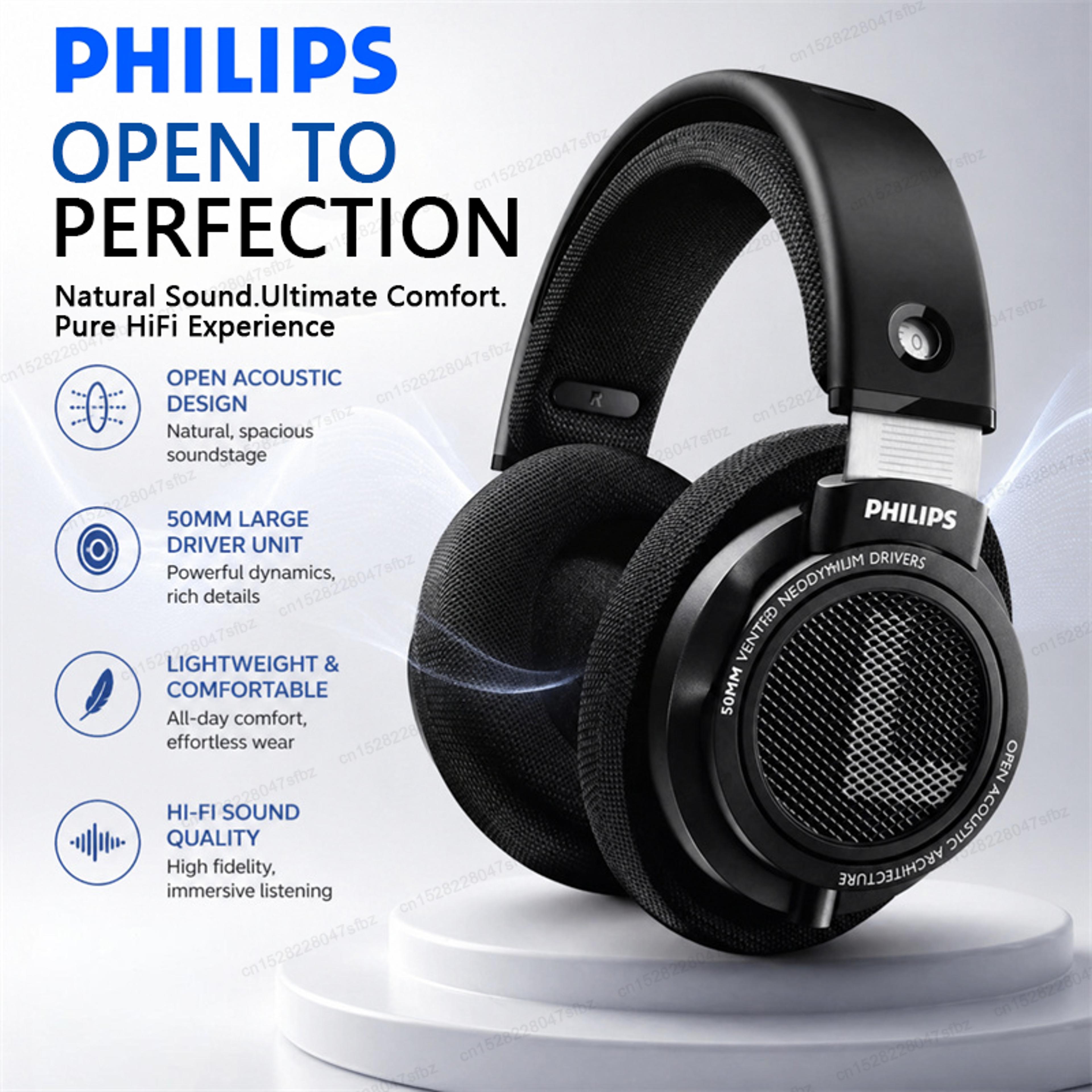 philips open back hifi gaming headphones with drivers