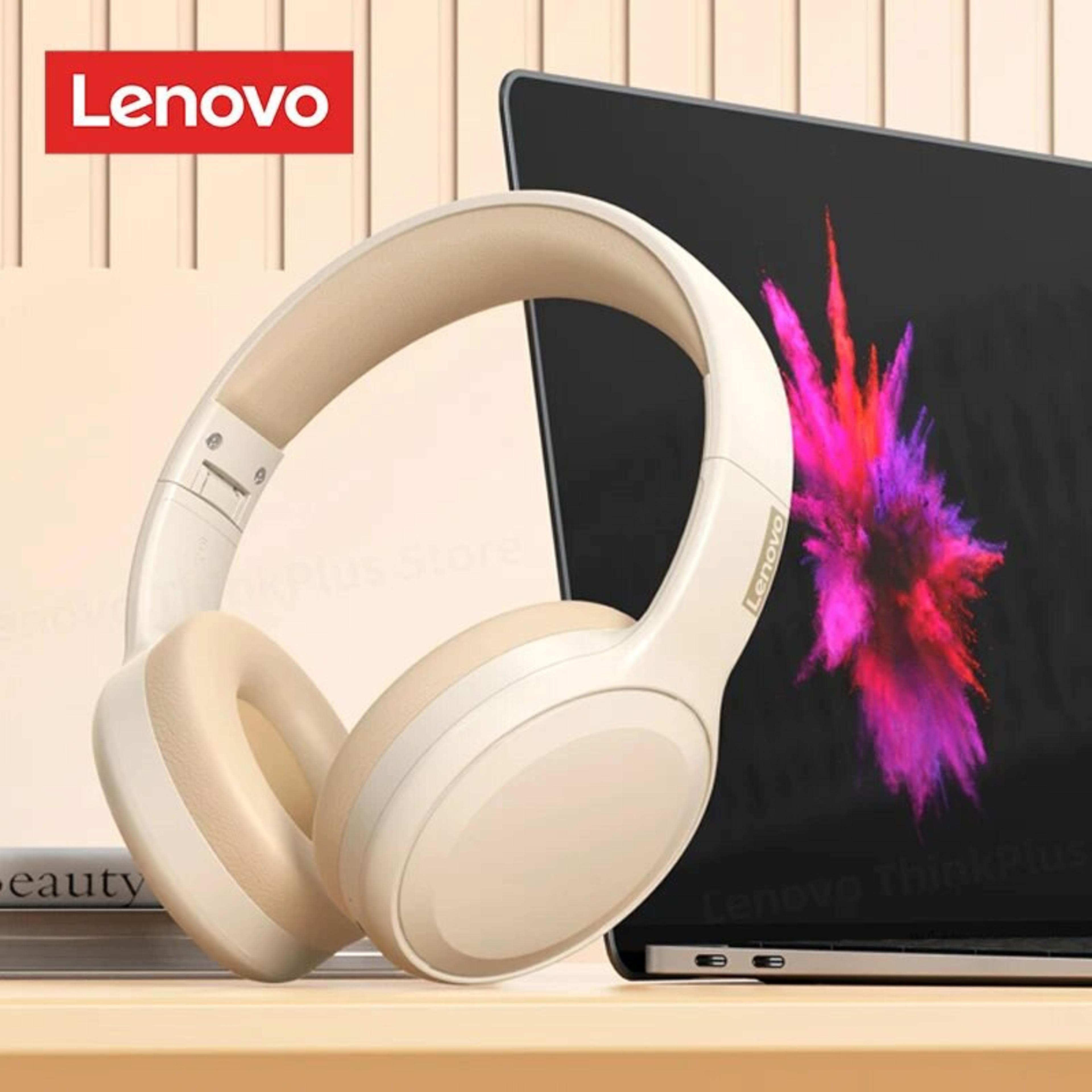 lenovo foldable bluetooth headphones with mic for gaming music & everyday use