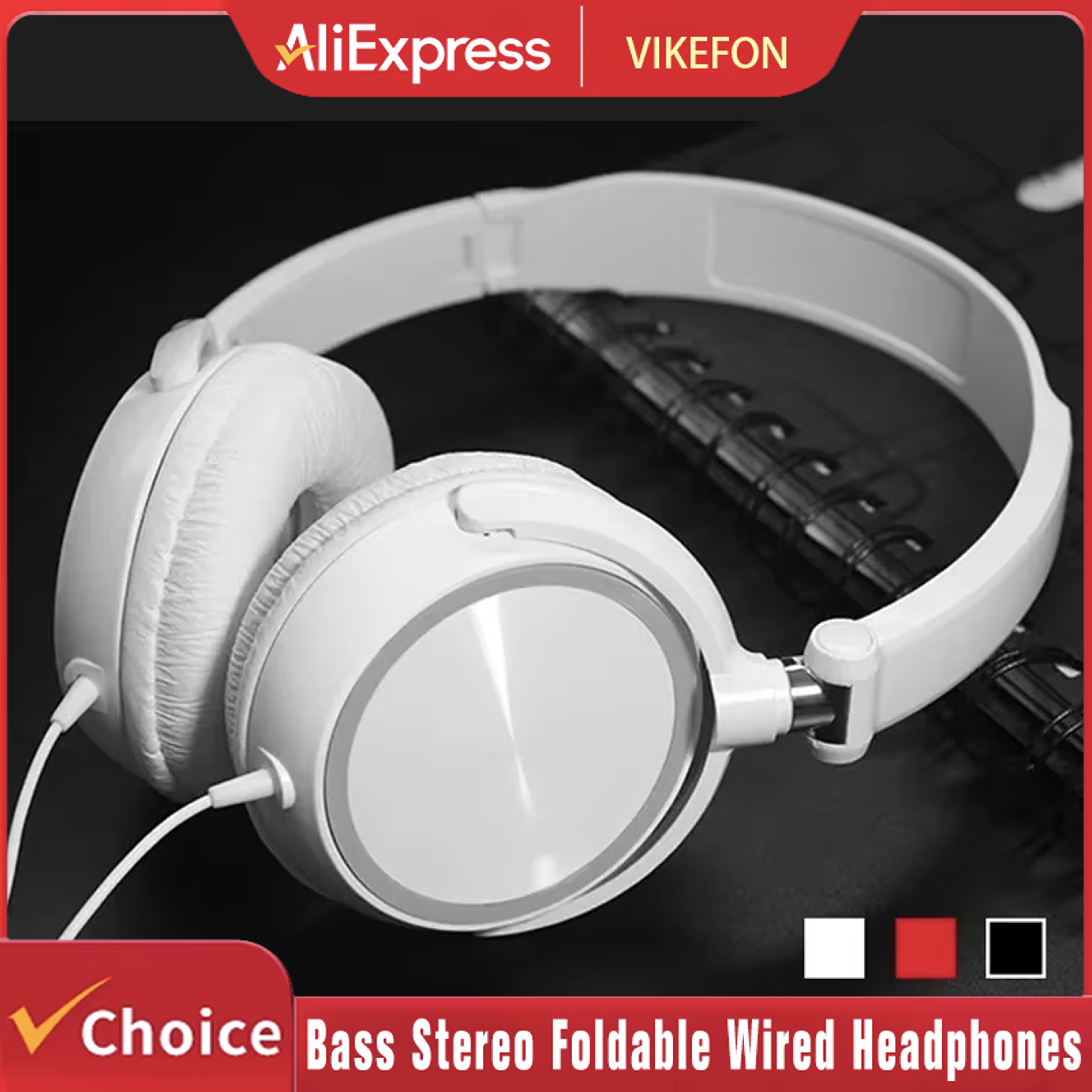 foldable stereo bass headphones with microphone wired headset for pc & mobile