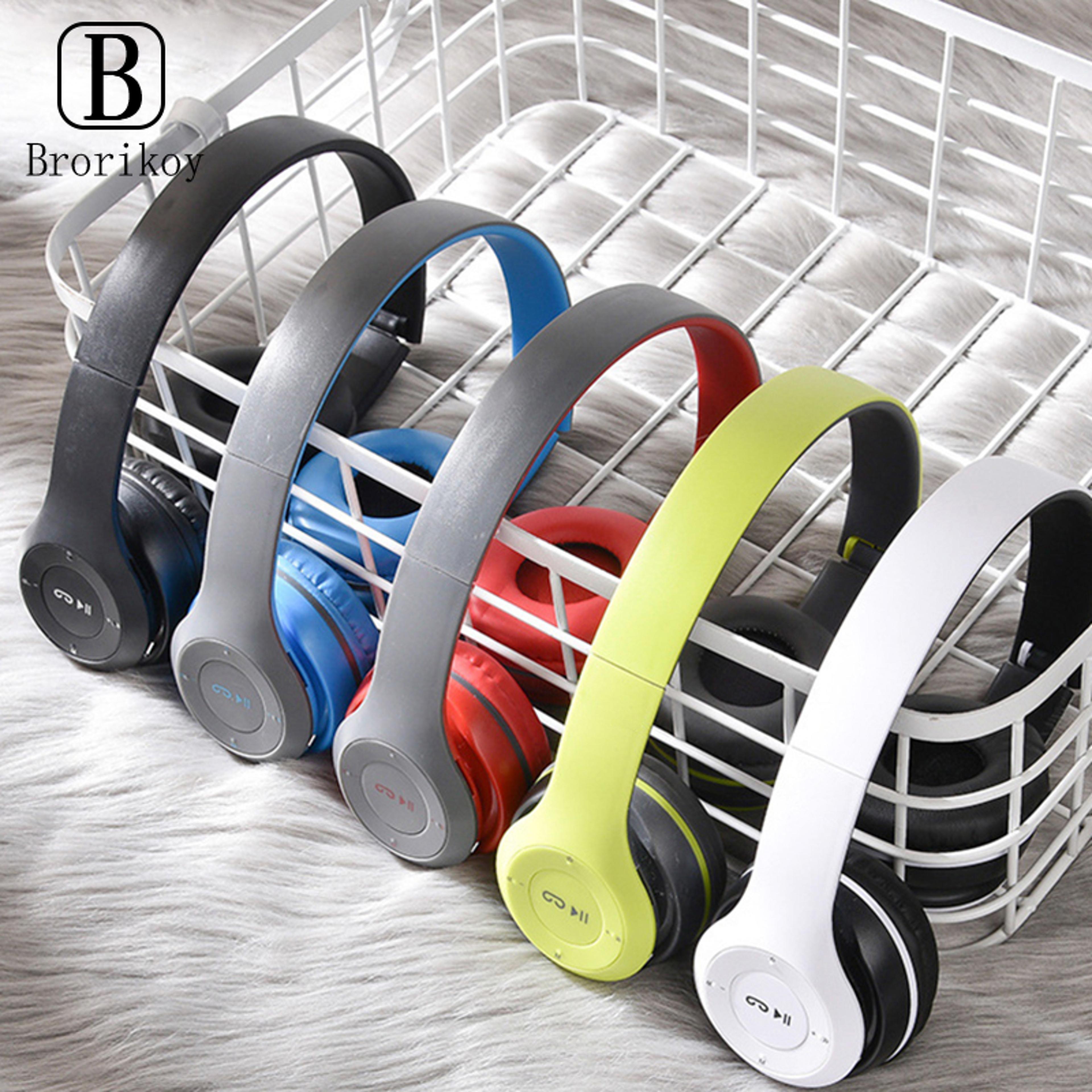 foldable bluetooth headphones with hifi stereo bass & built in mic