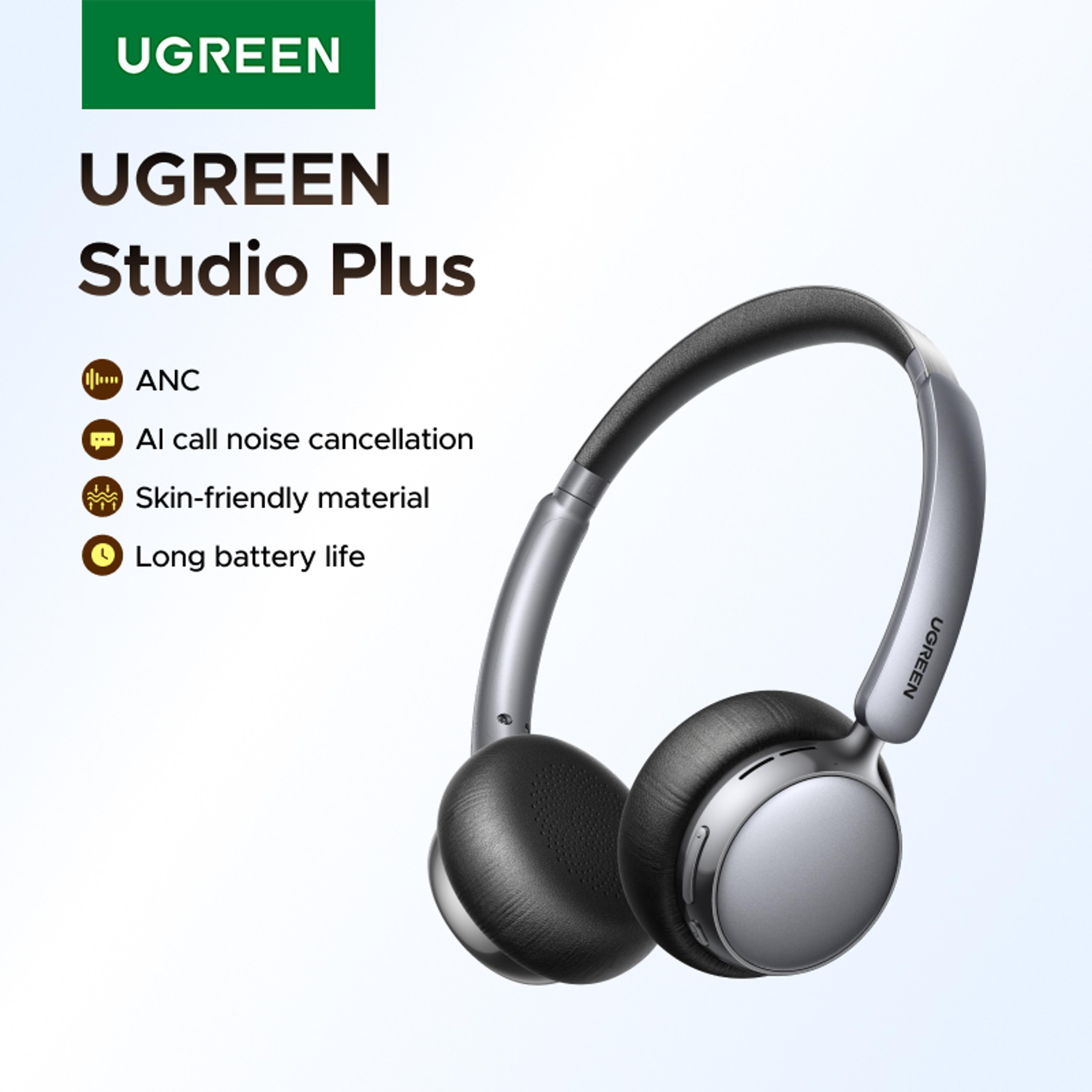 ugreen studio plus anc wireless bluetooth headphones with spatial audio & battery