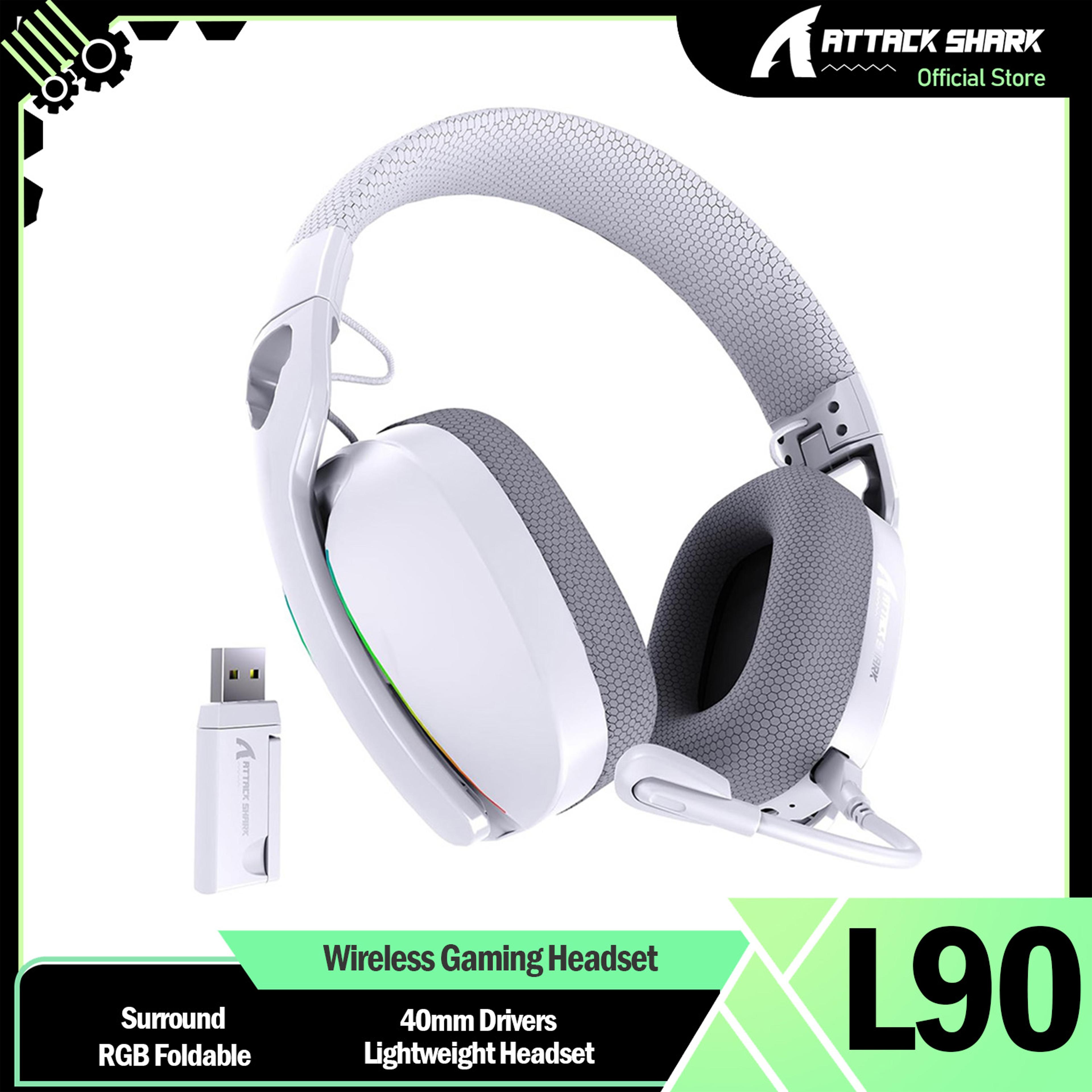 attack shark wireless rgb gaming headset bluetooth tri mode surround sound