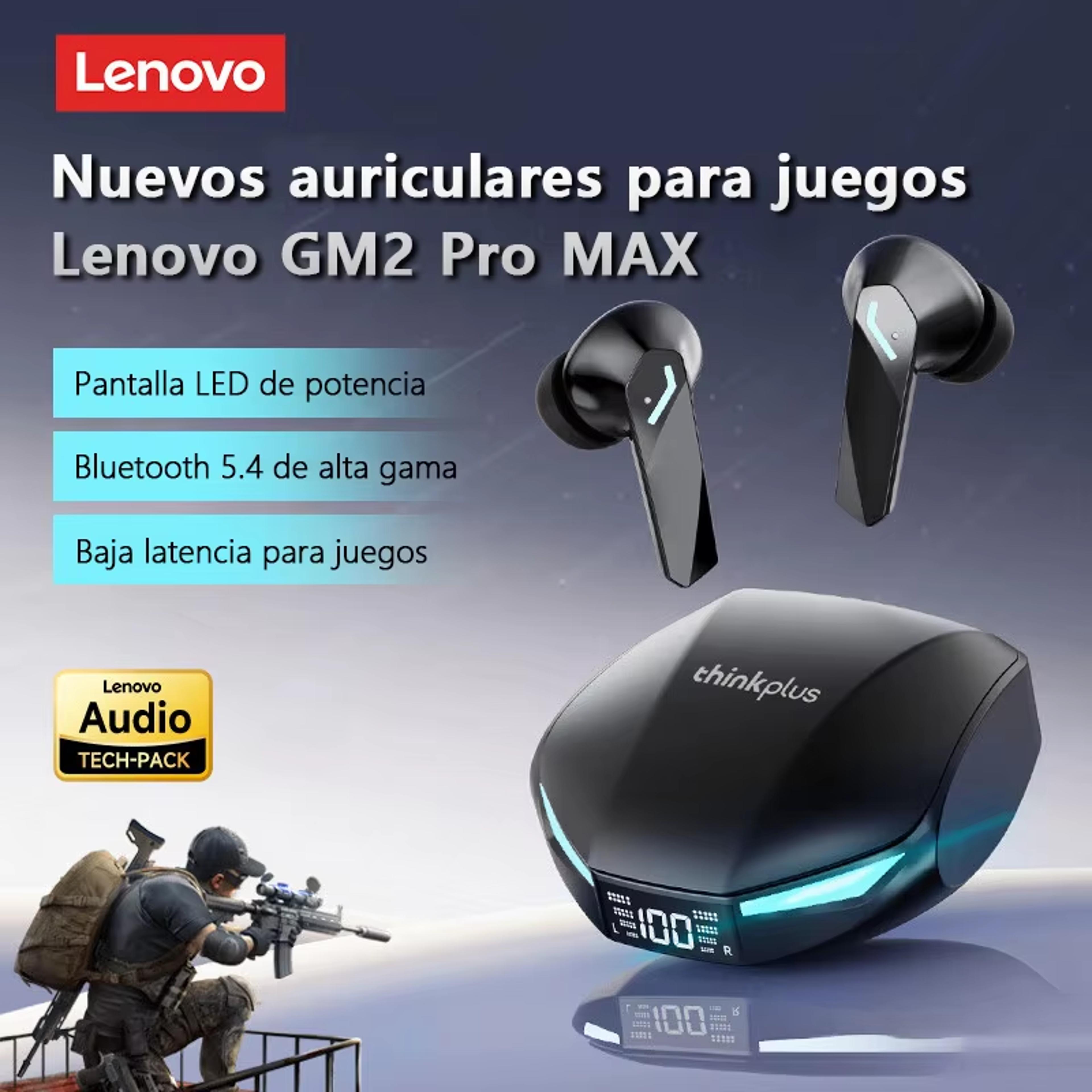 lenovo bluetooth wireless earbuds with led display & low latency gaming mode