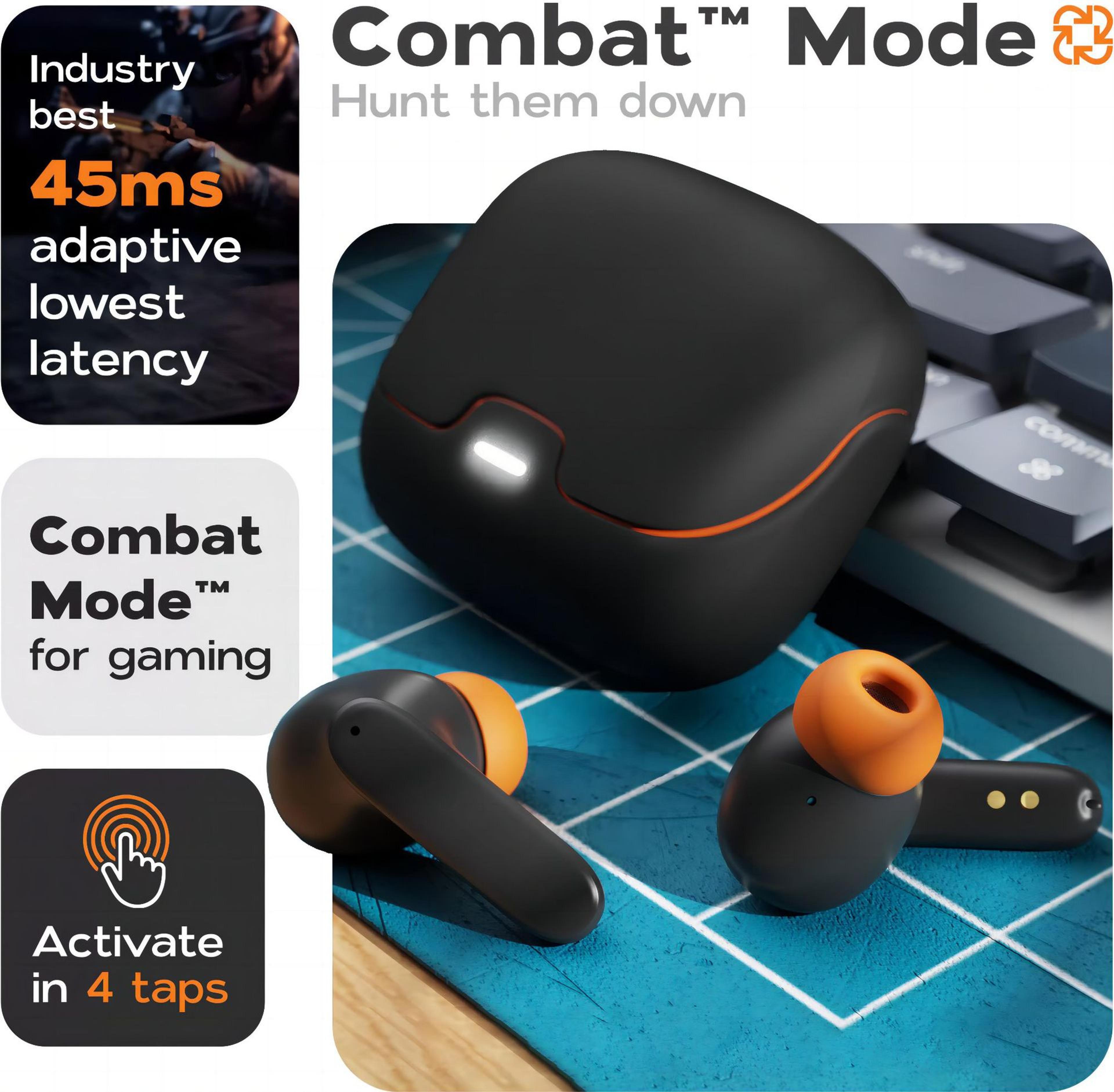 ultrasync bluetooth enc wireless earbuds with low latency & hd calls