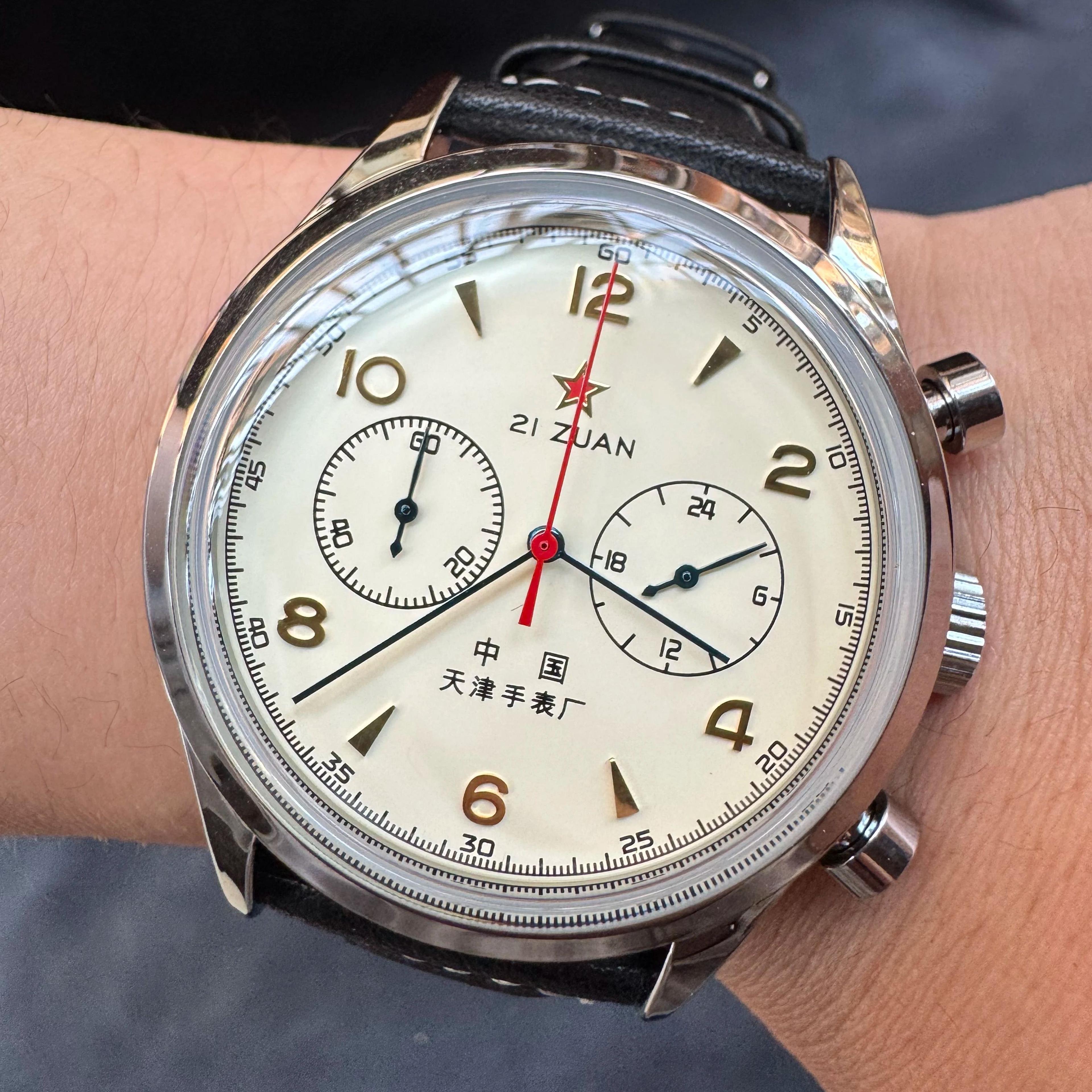 men pilot chronograph watch vintage waterproof aviation dress timepiece