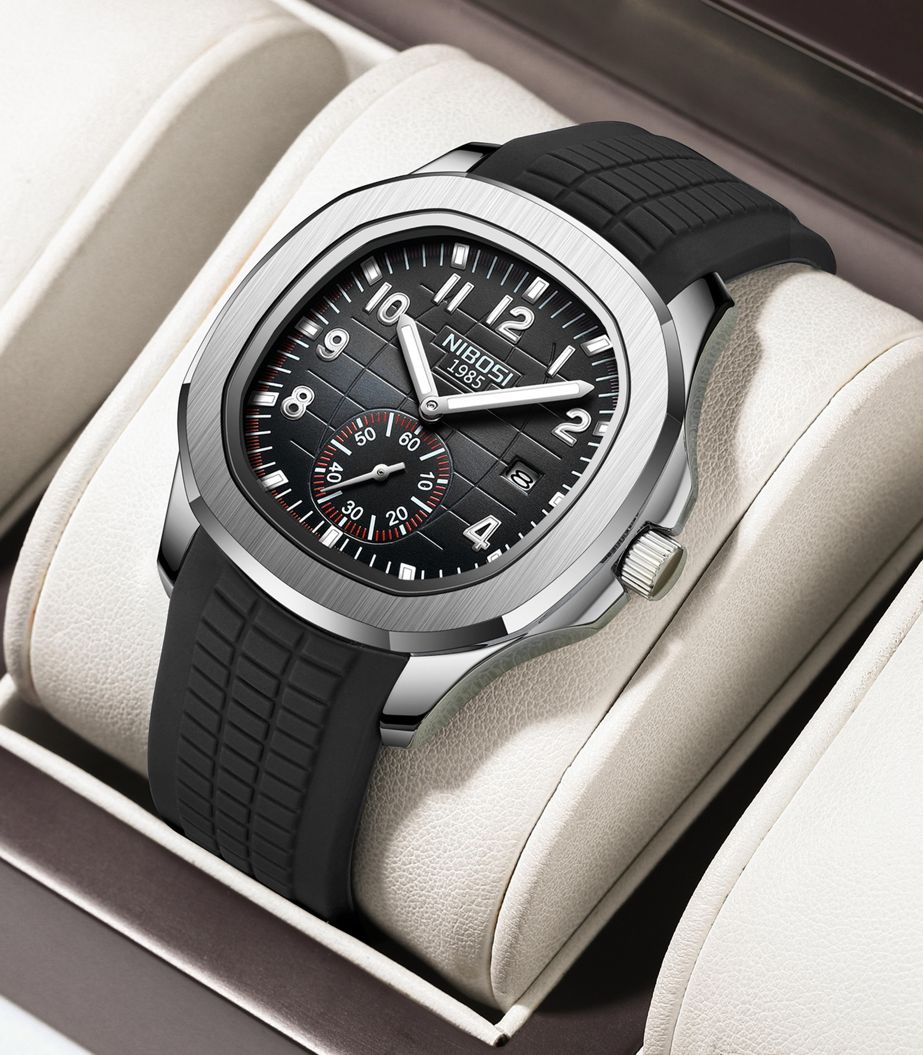 nibosi tactical elegance military watch for men with calendar & waterproof design