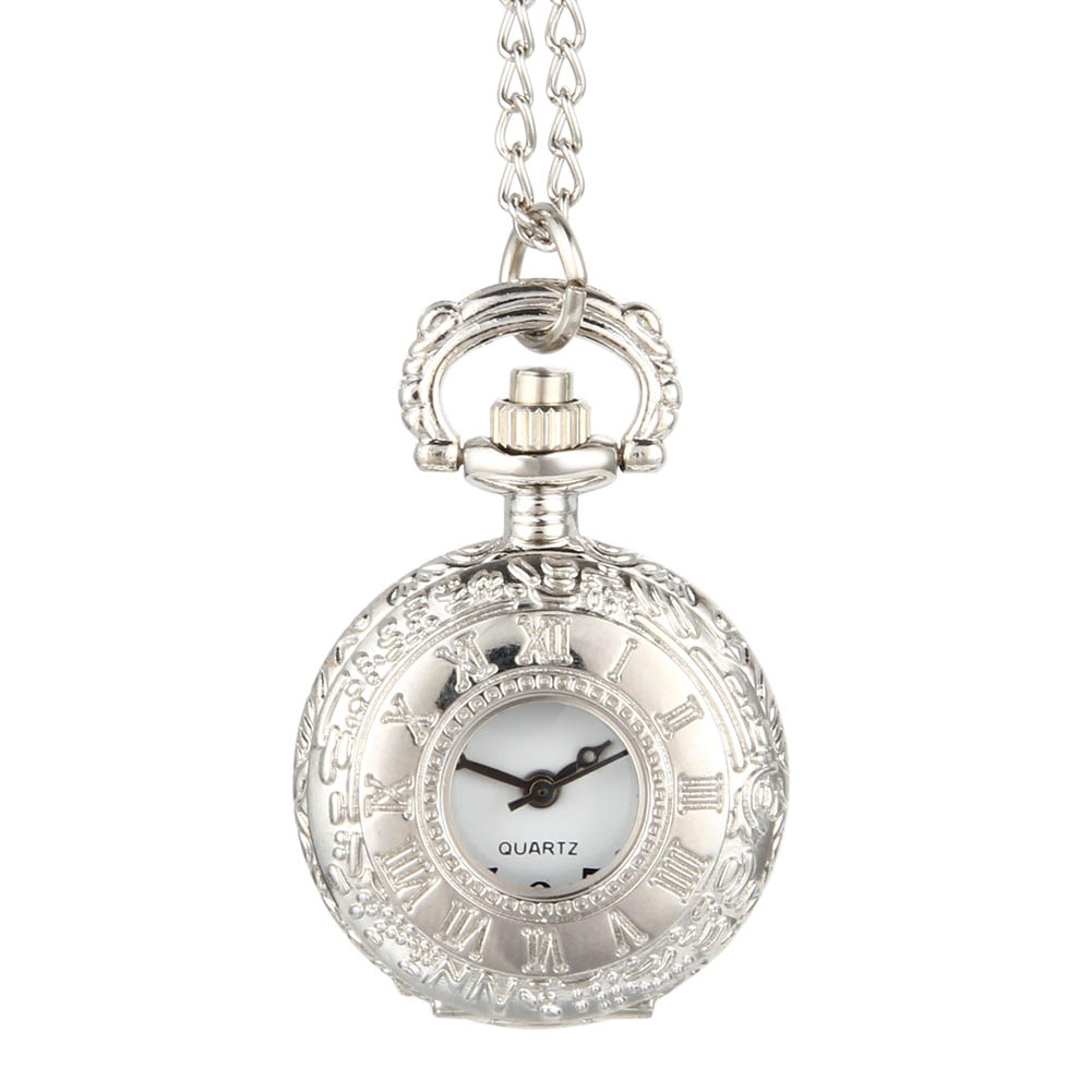 vintage dual time pocket watch necklace pendant