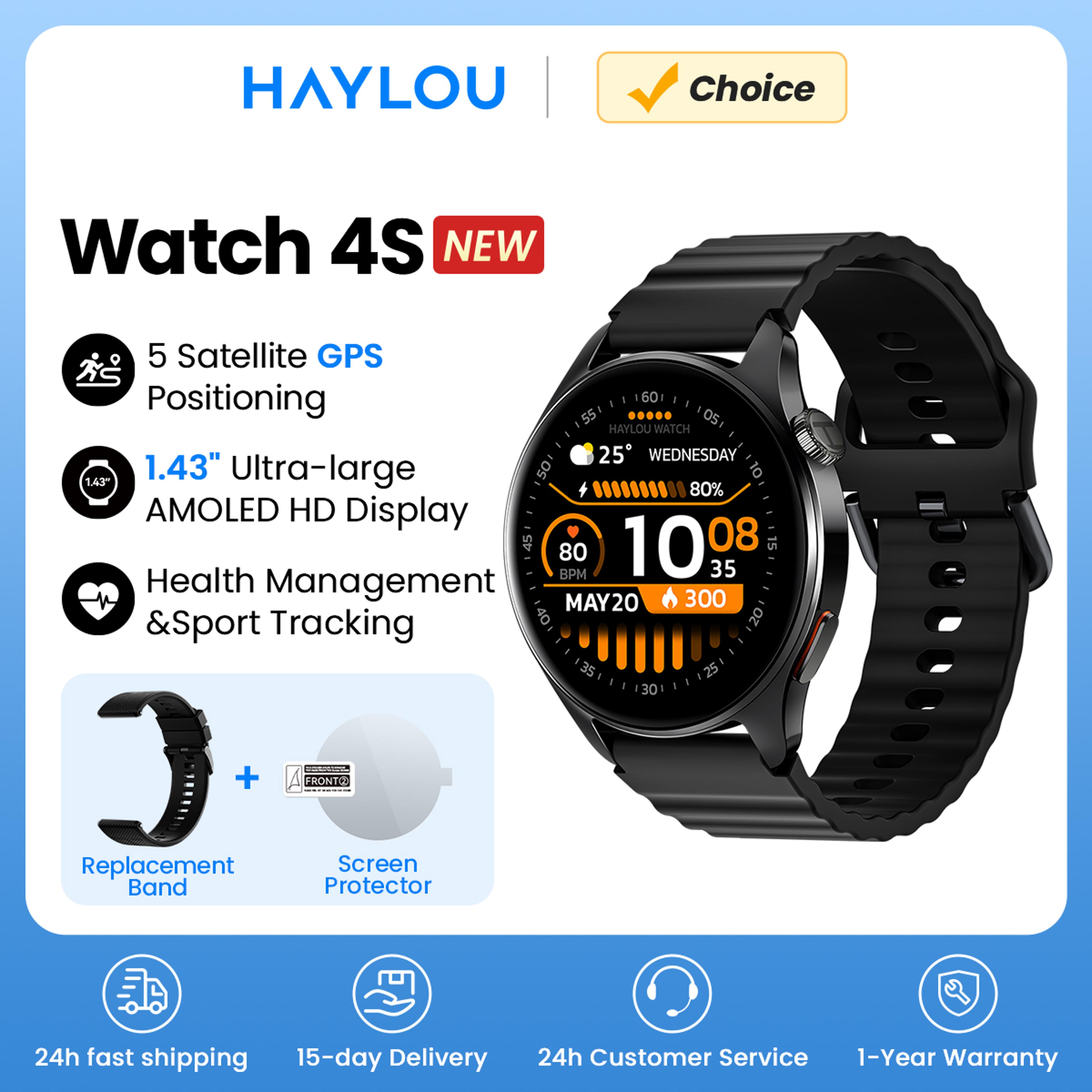 haylou watch gps smart fitness smartwatch with amoled display & sports modes