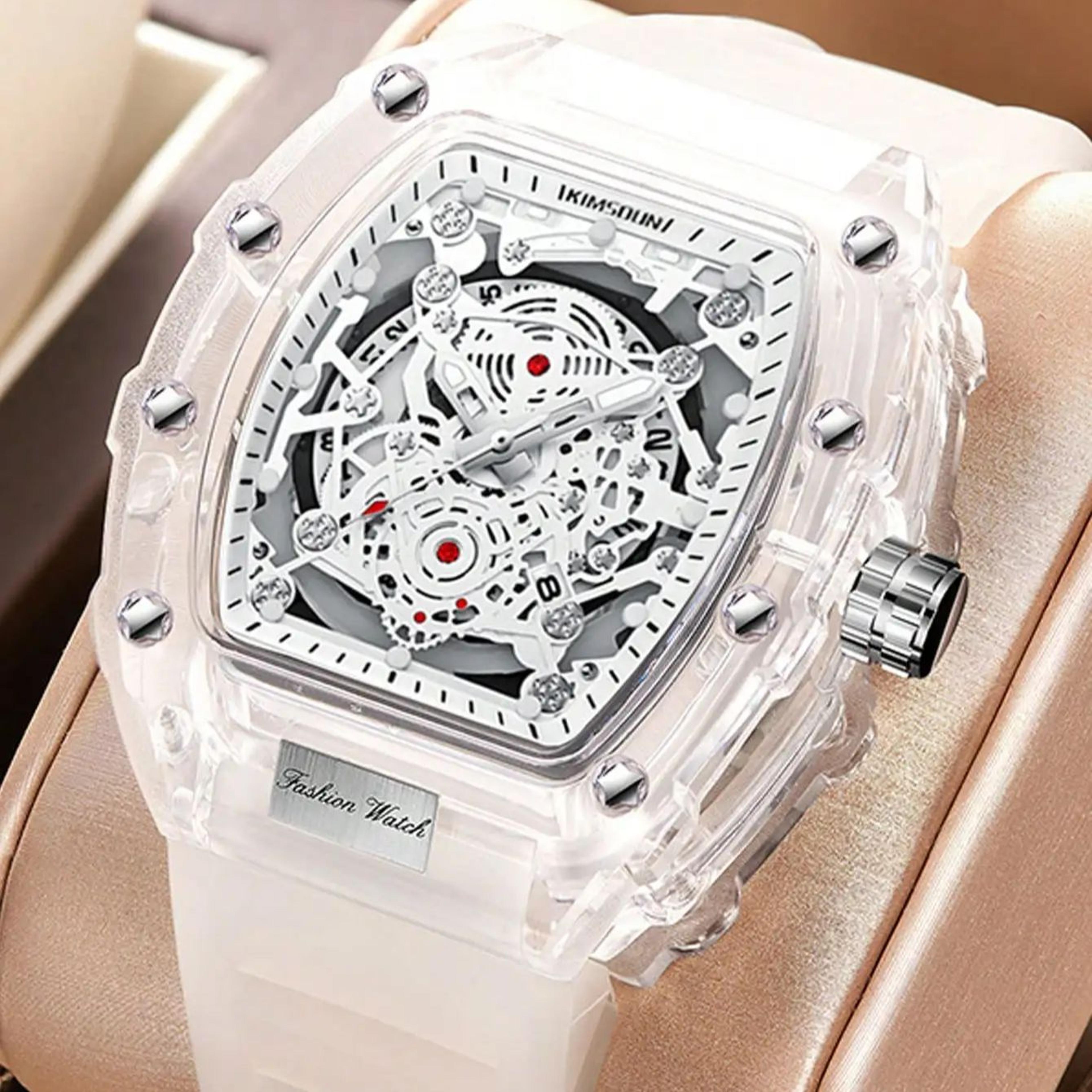 luxeglow men quartz watch with calendar & luminous display