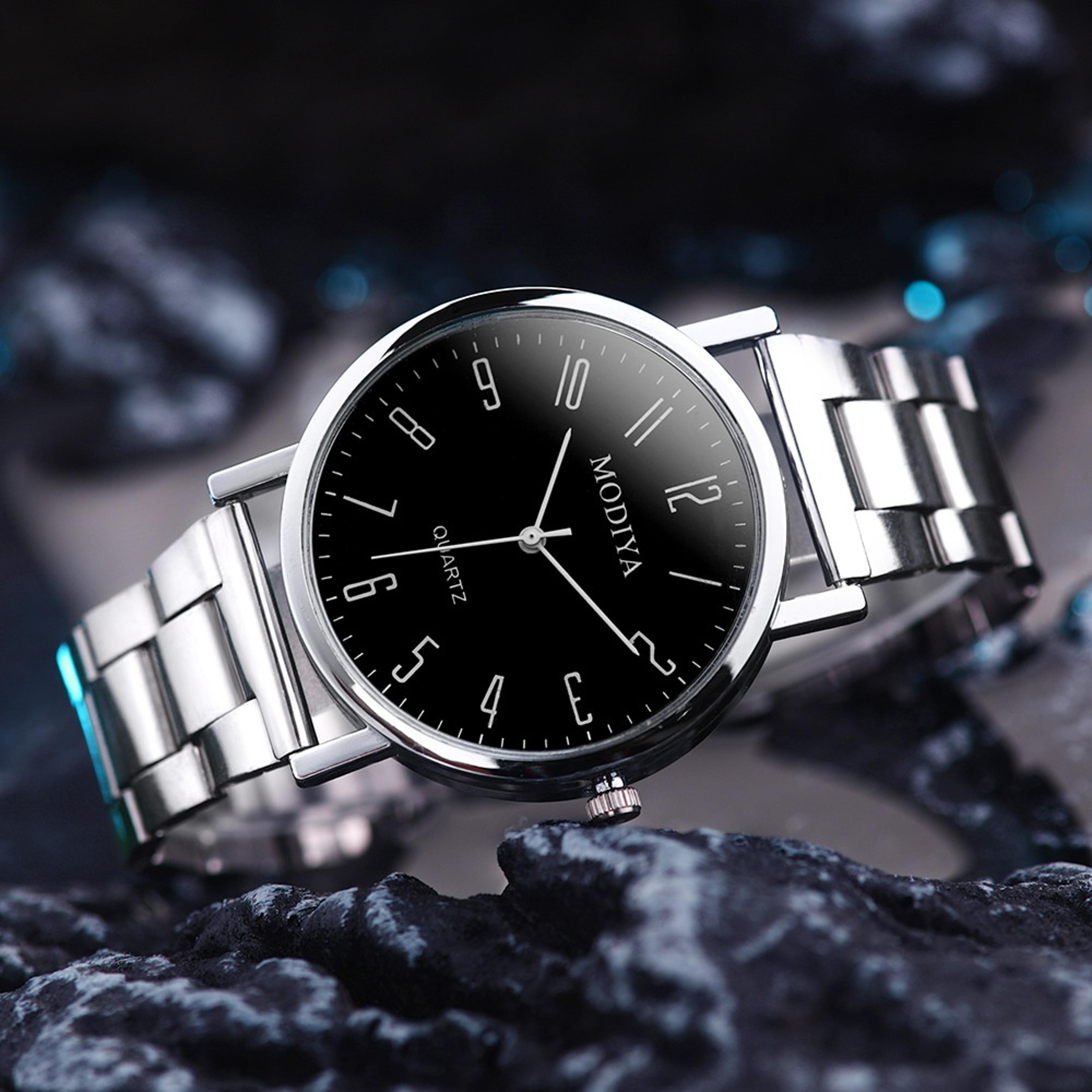 prestige silver quartz watch for men men quartz watch with alloy band & classic casual style
