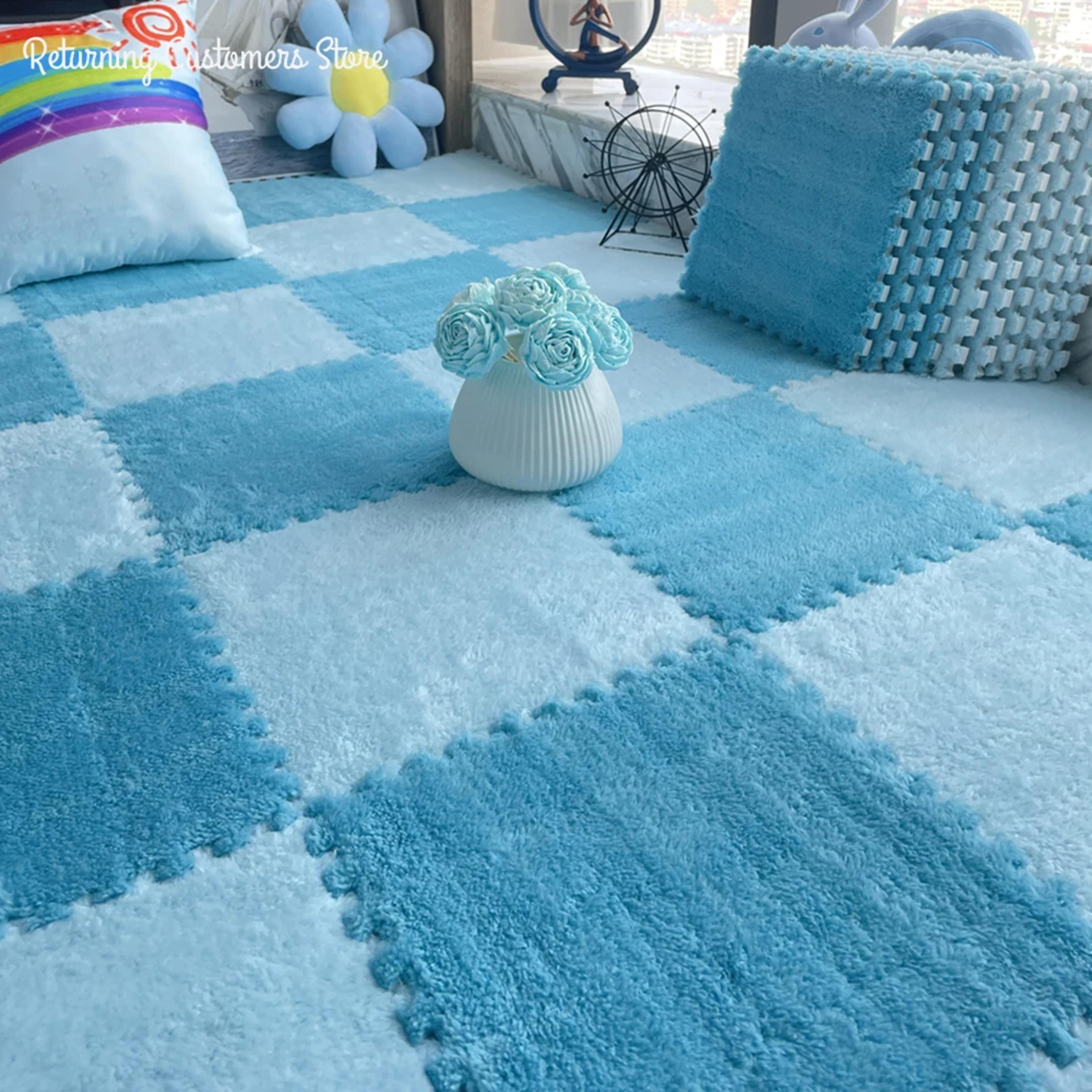 soft plush kids play mat interlocking puzzle floor rug for nursery & playroom