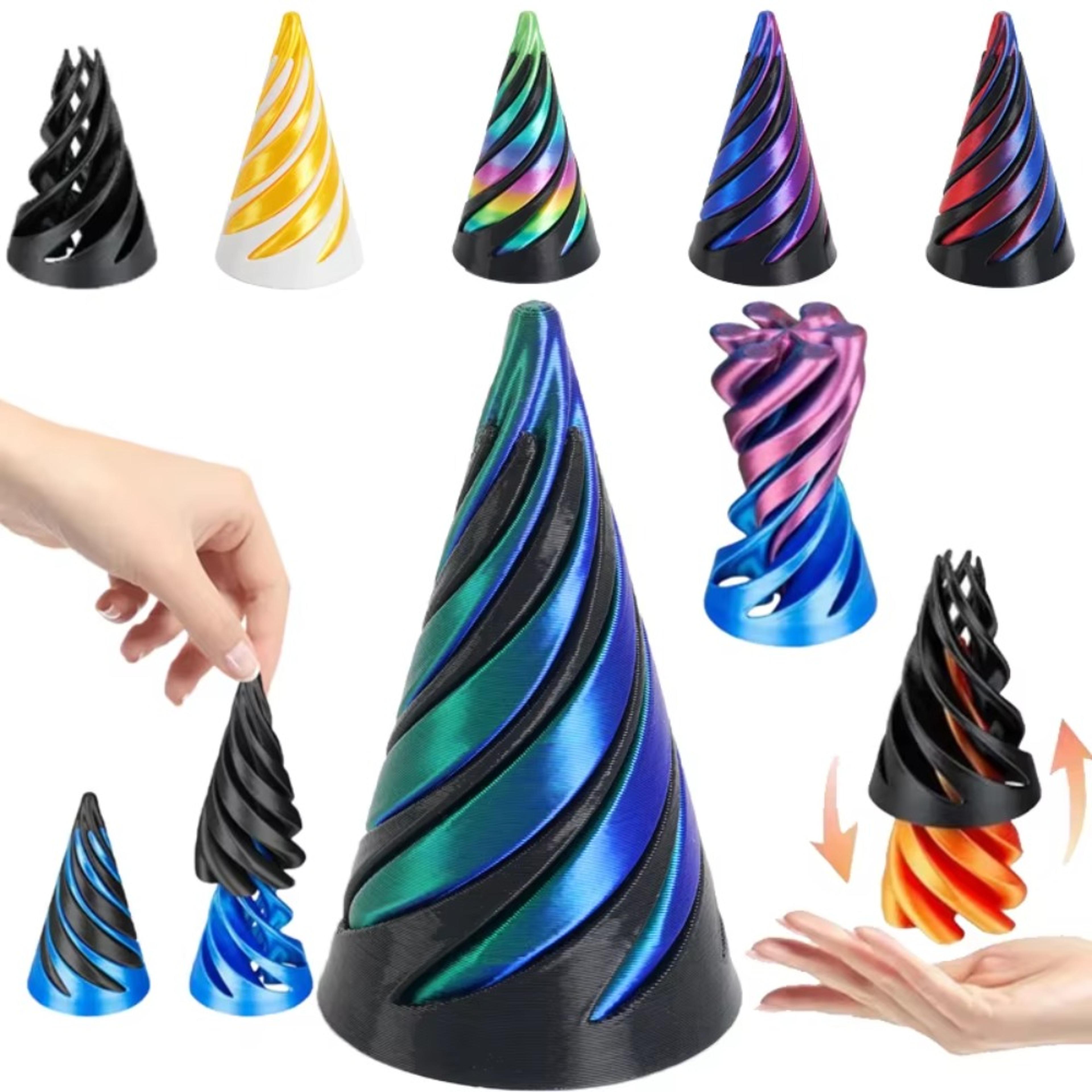 impossible pyramid spiral cone fidget toy printed fidget toy optical illusion desk sculpture