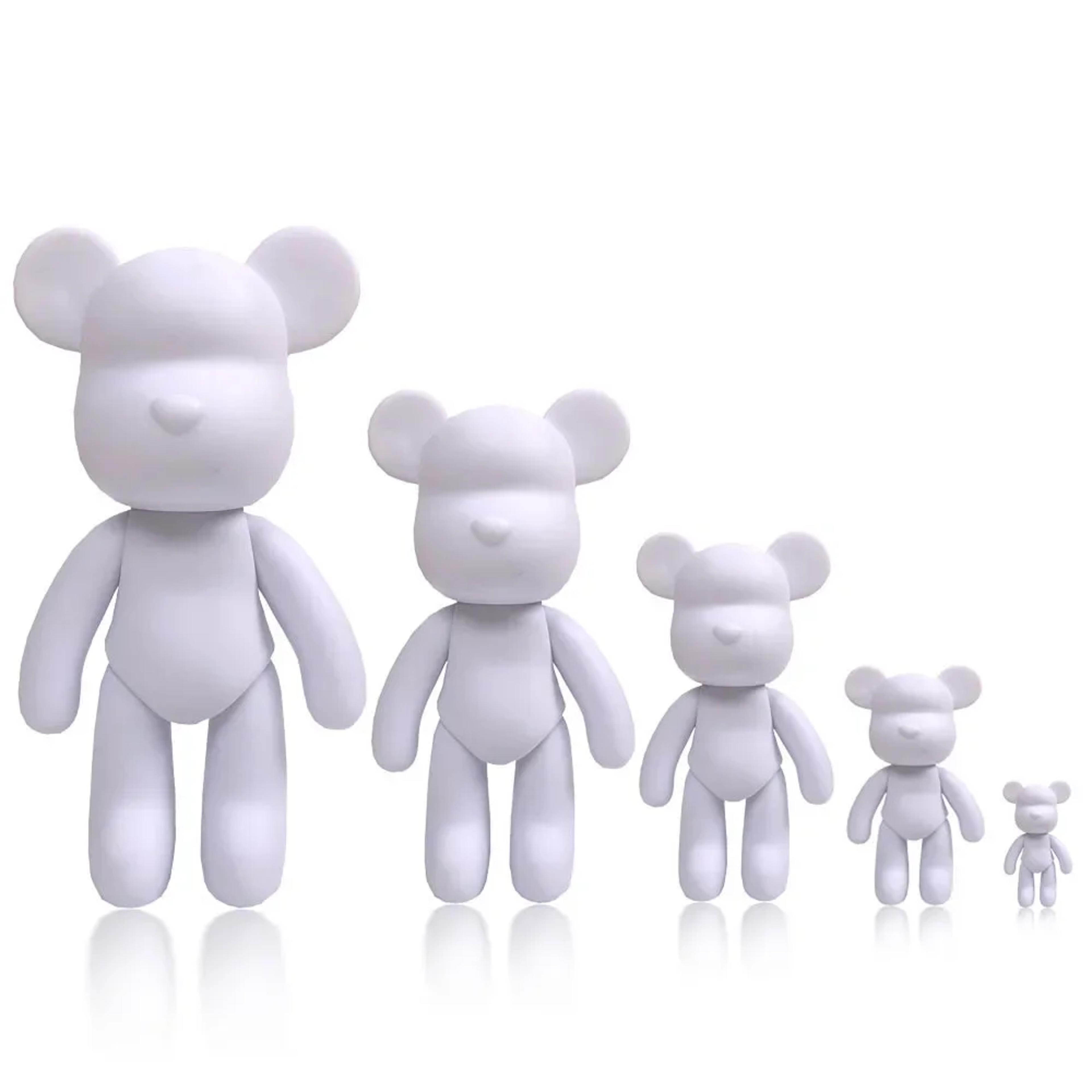 diy fluid bear kit bearbrick style decor paint pouring craft sculpture