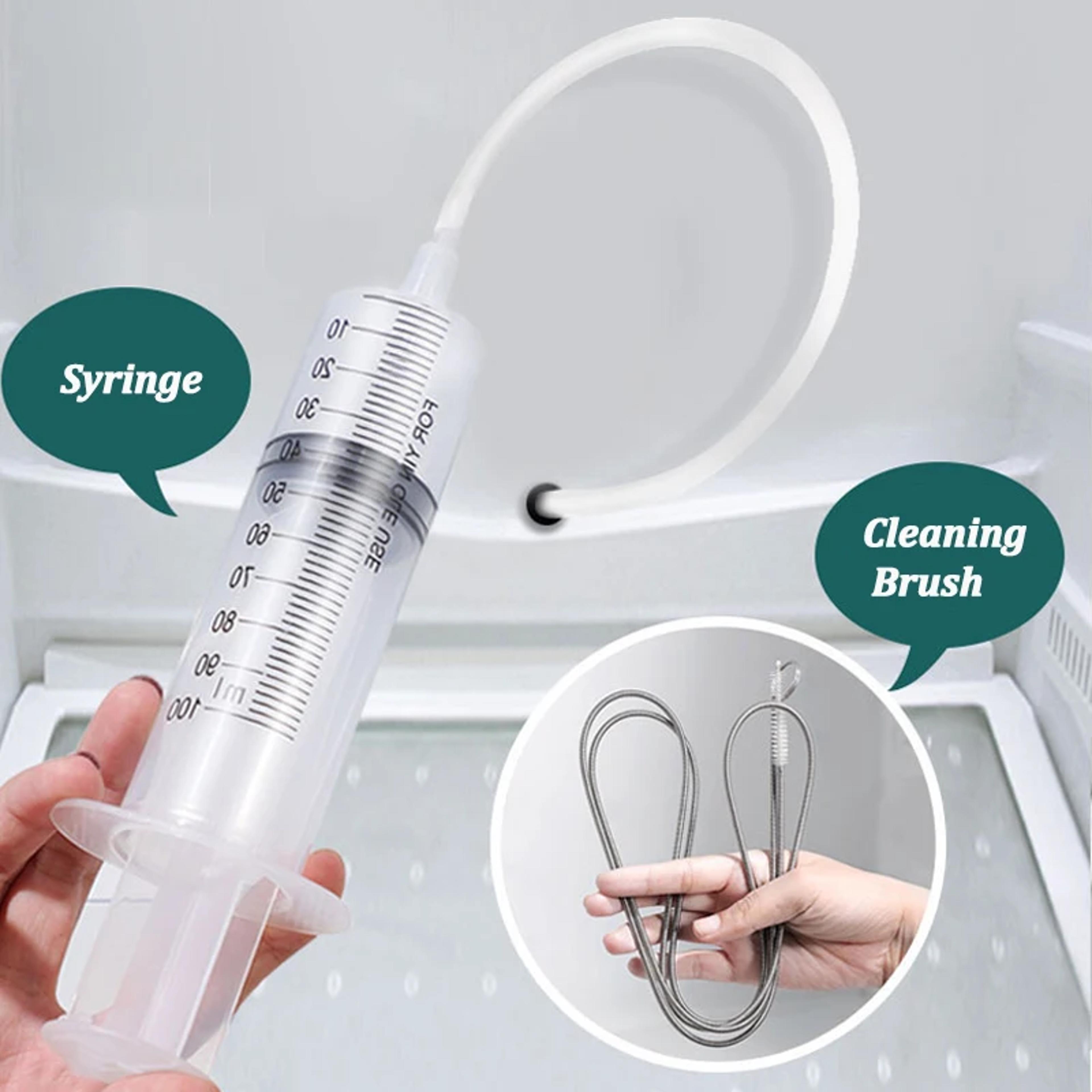 refrigerator drain hole cleaning brush & clog remover tool set