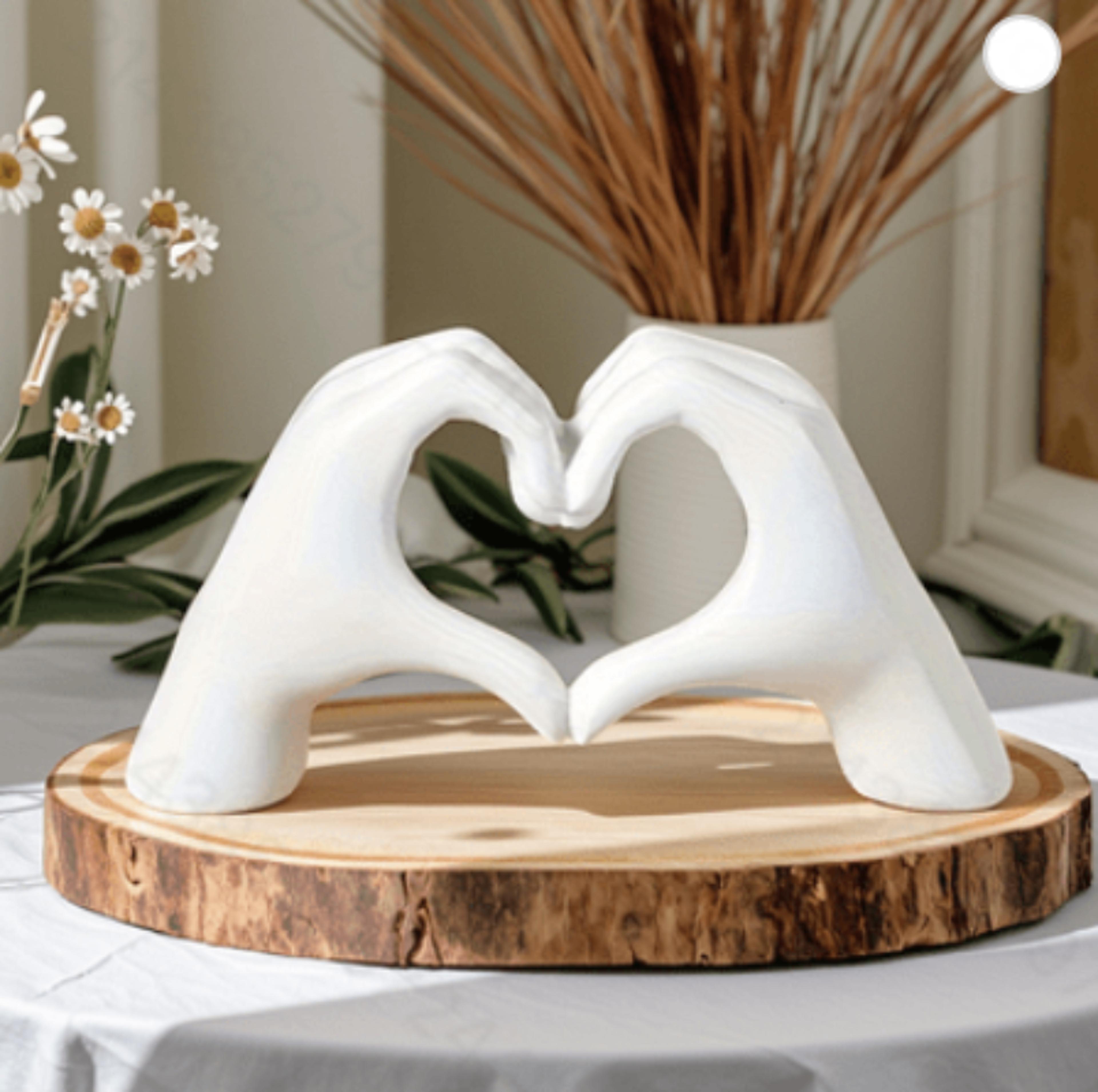 golden heart hands sculpture modern resin love statue for home decor