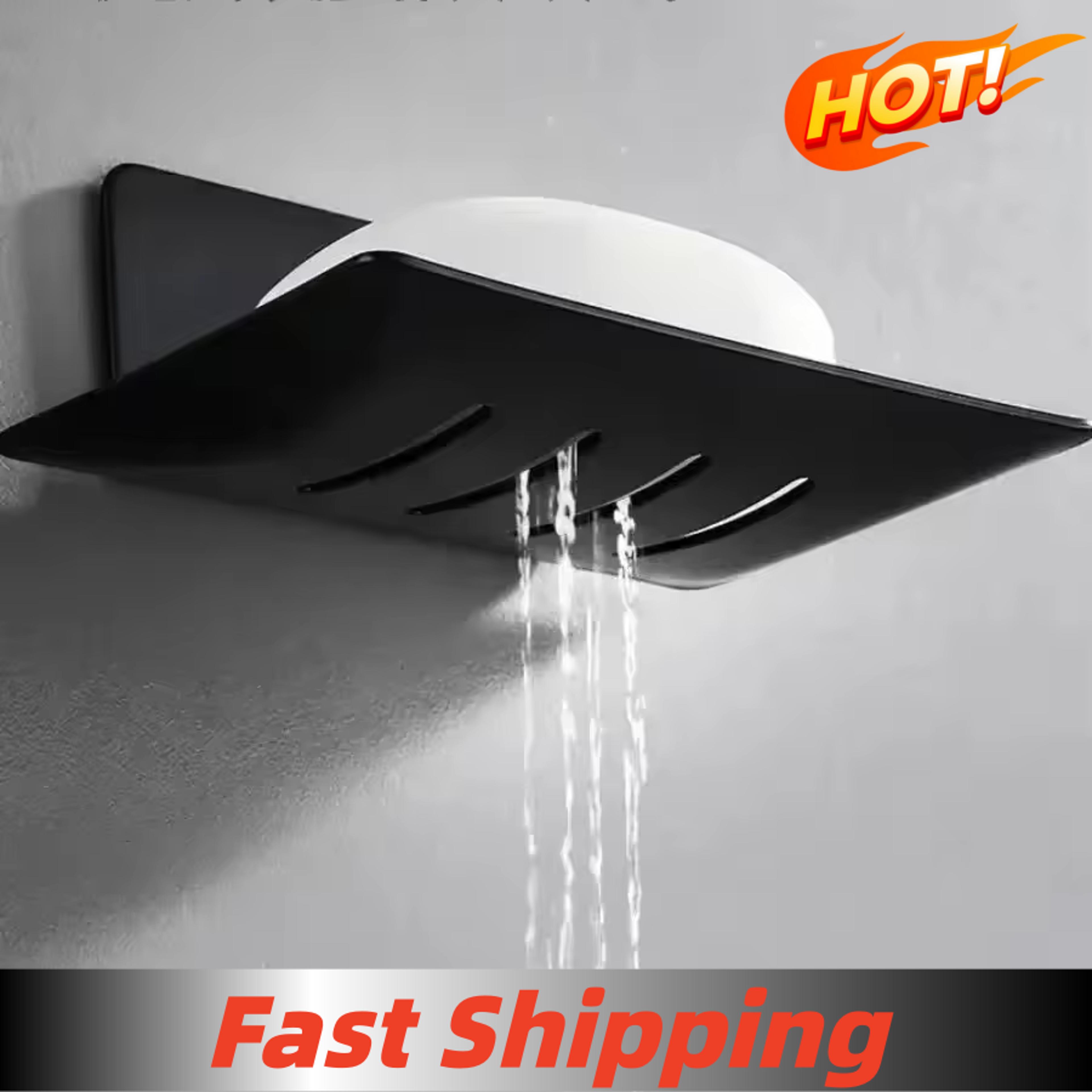 carbon steel wall mounted soap holder self adhesive bathroom soap dish storage rack