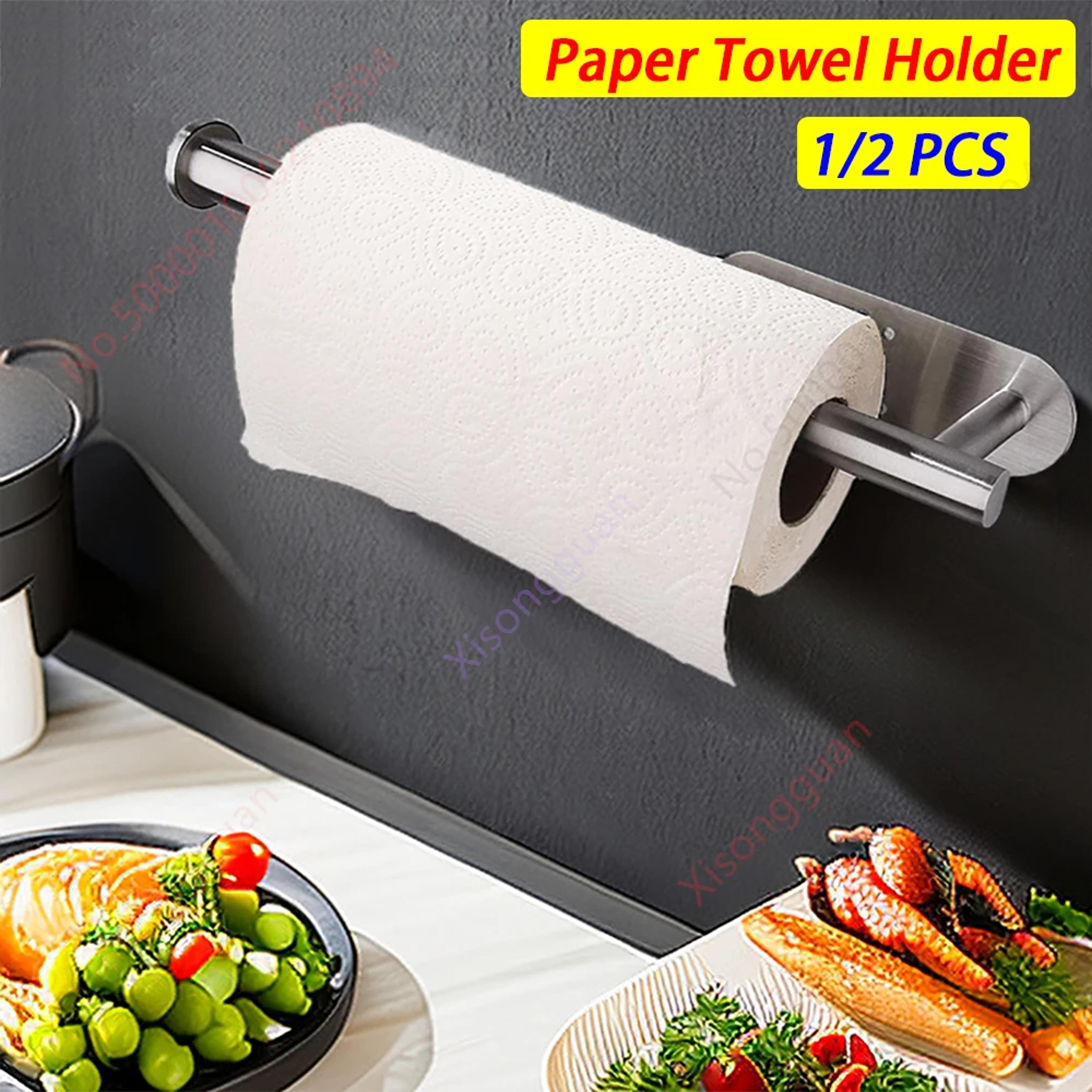 adhesive paper towel holder under cabinet wall mounted kitchen roll holder