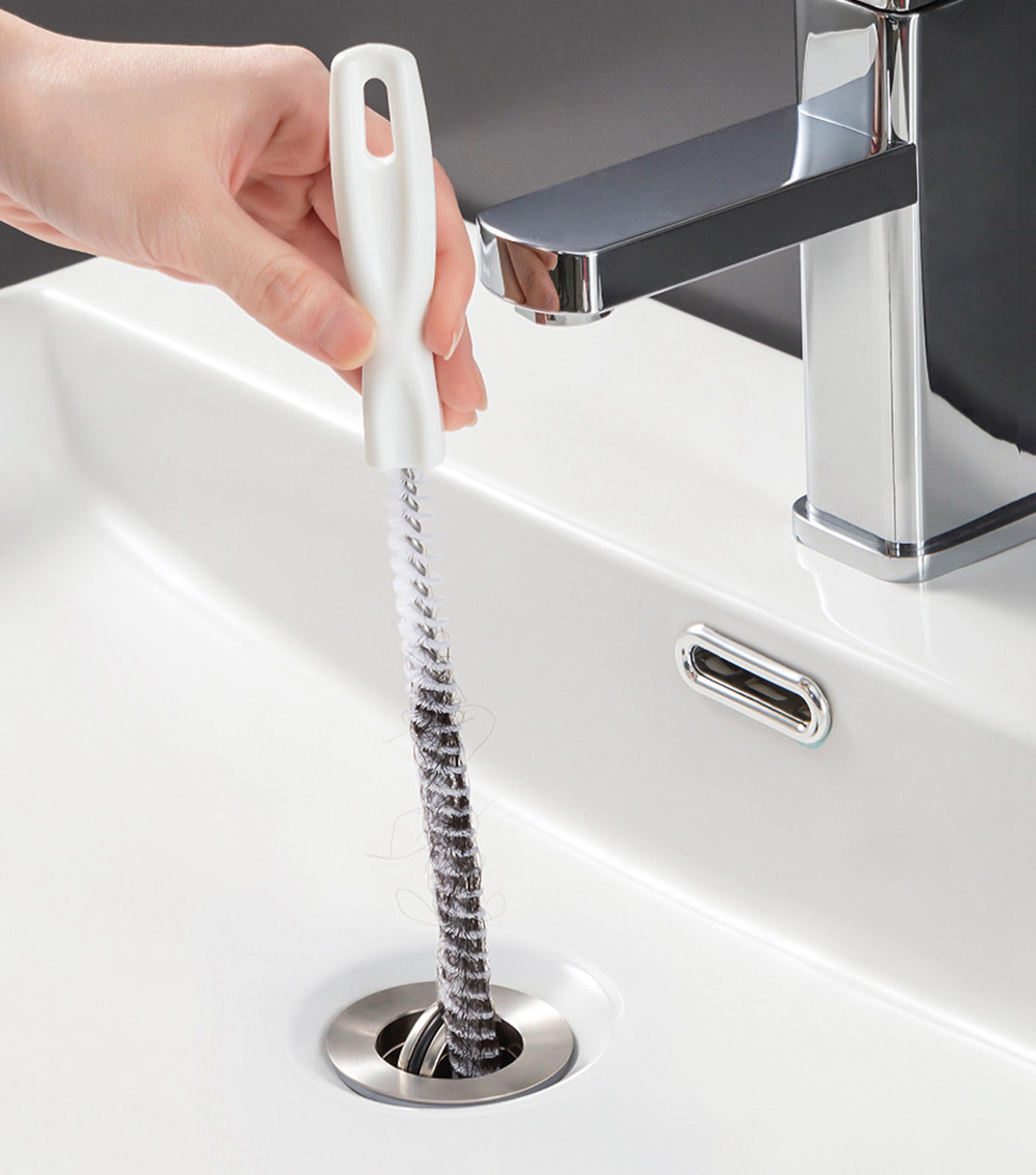 flexible drain cleaning brush for sink shower & pipe hair clog removal tool