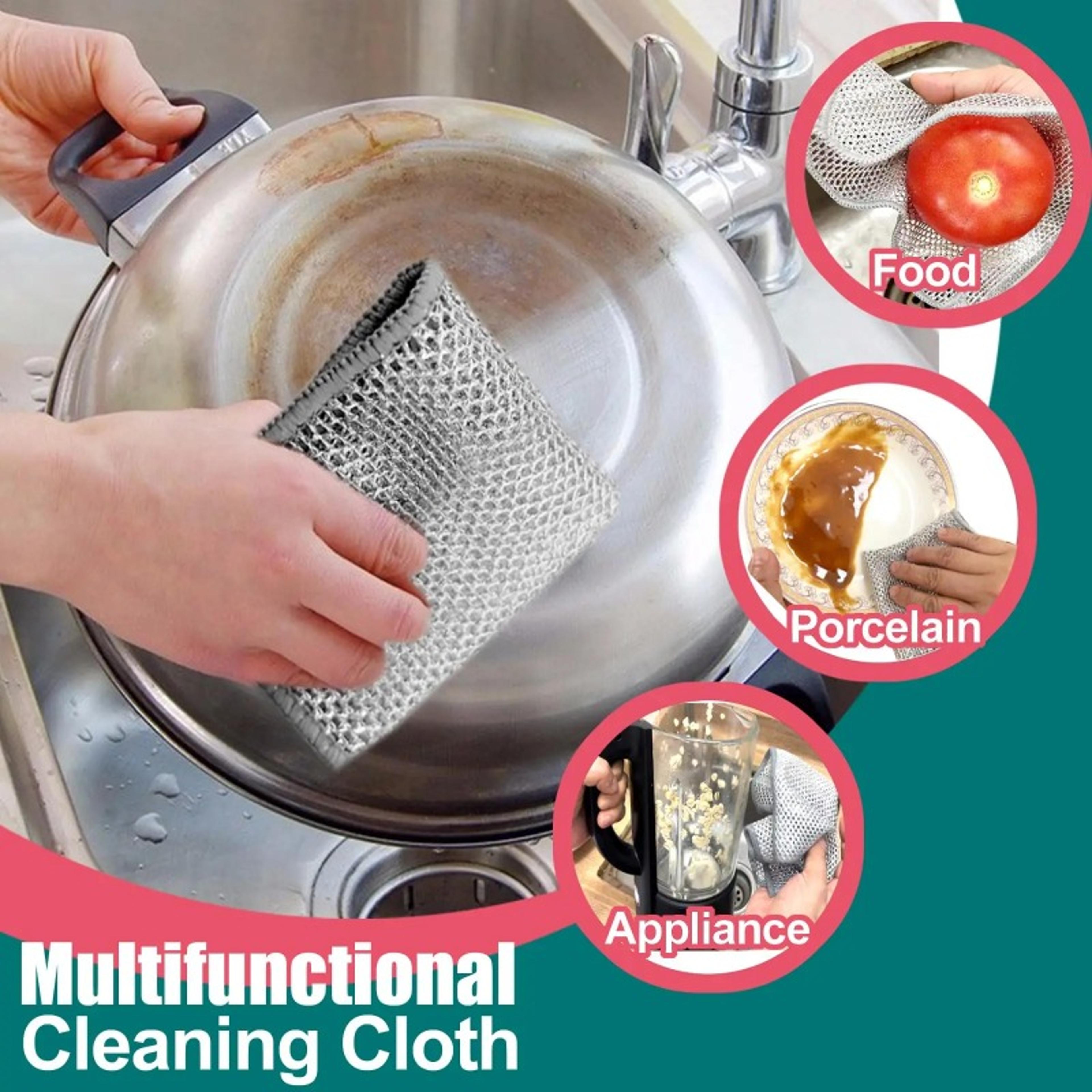 steel wire cleaning cloth non scratch microfiber kitchen cleaning towel