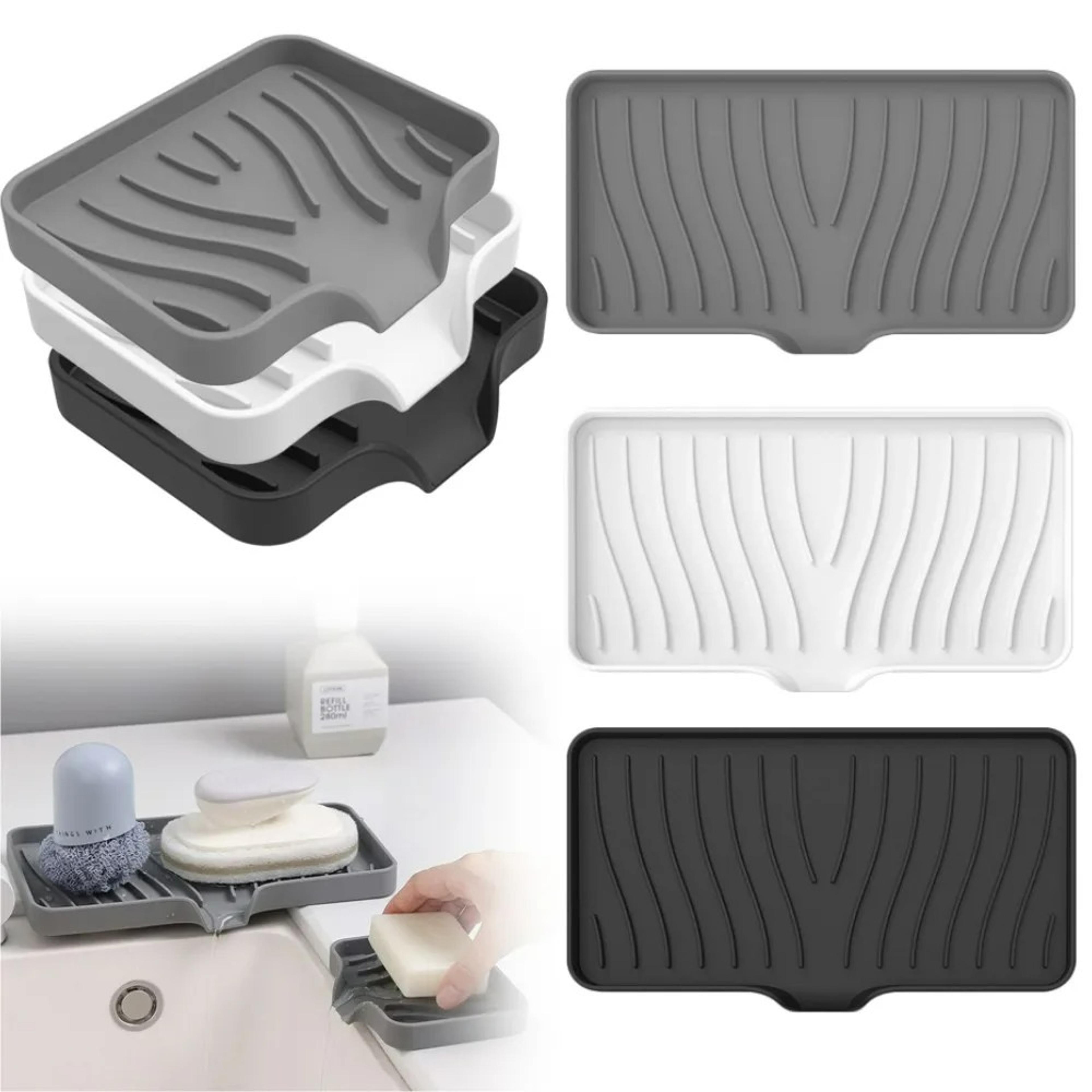 self draining silicone soap dish non slip soap saver tray for kitchen & bathroom