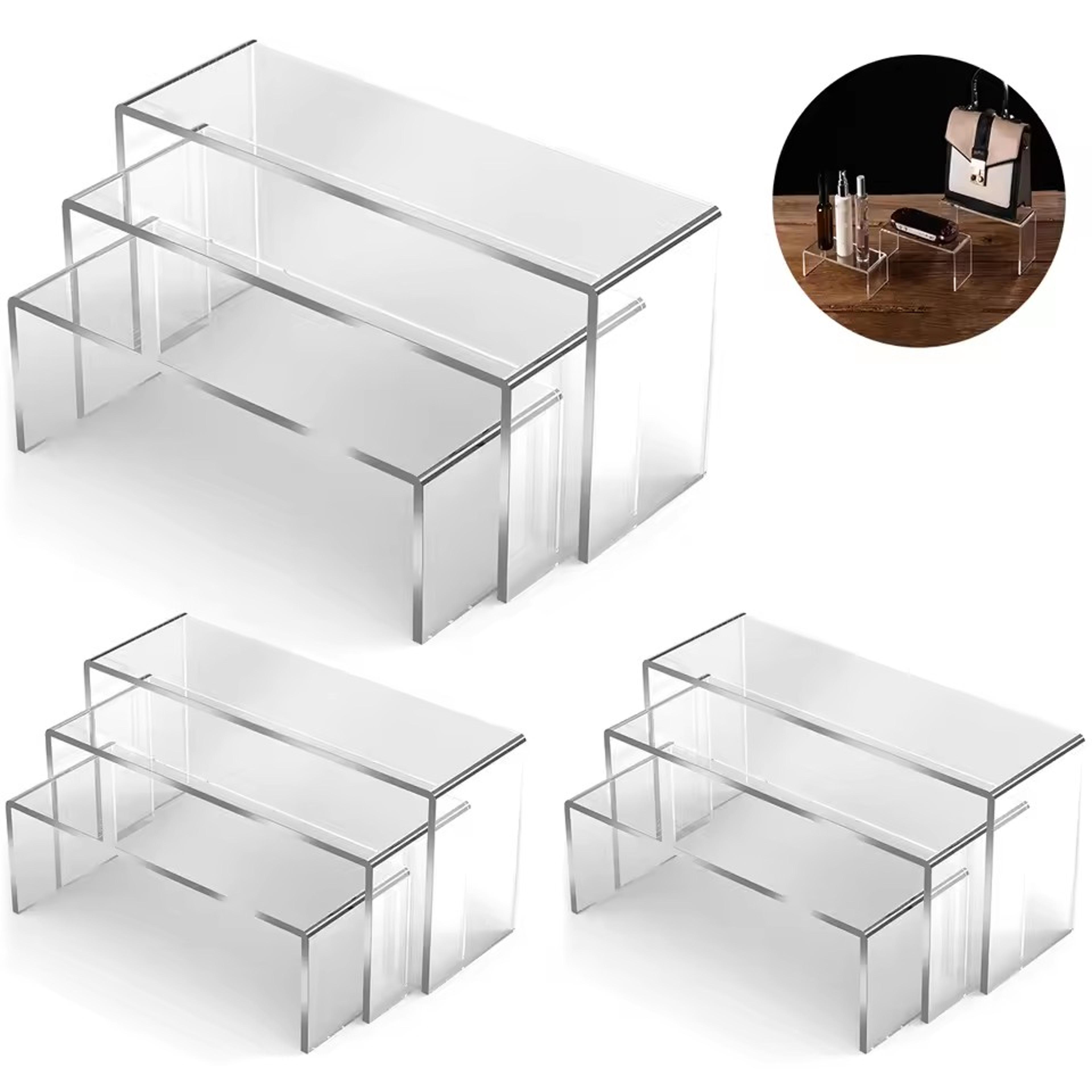 clear acrylic display stand set transparent acrylic display riser for jewelry collectibles & retail displays