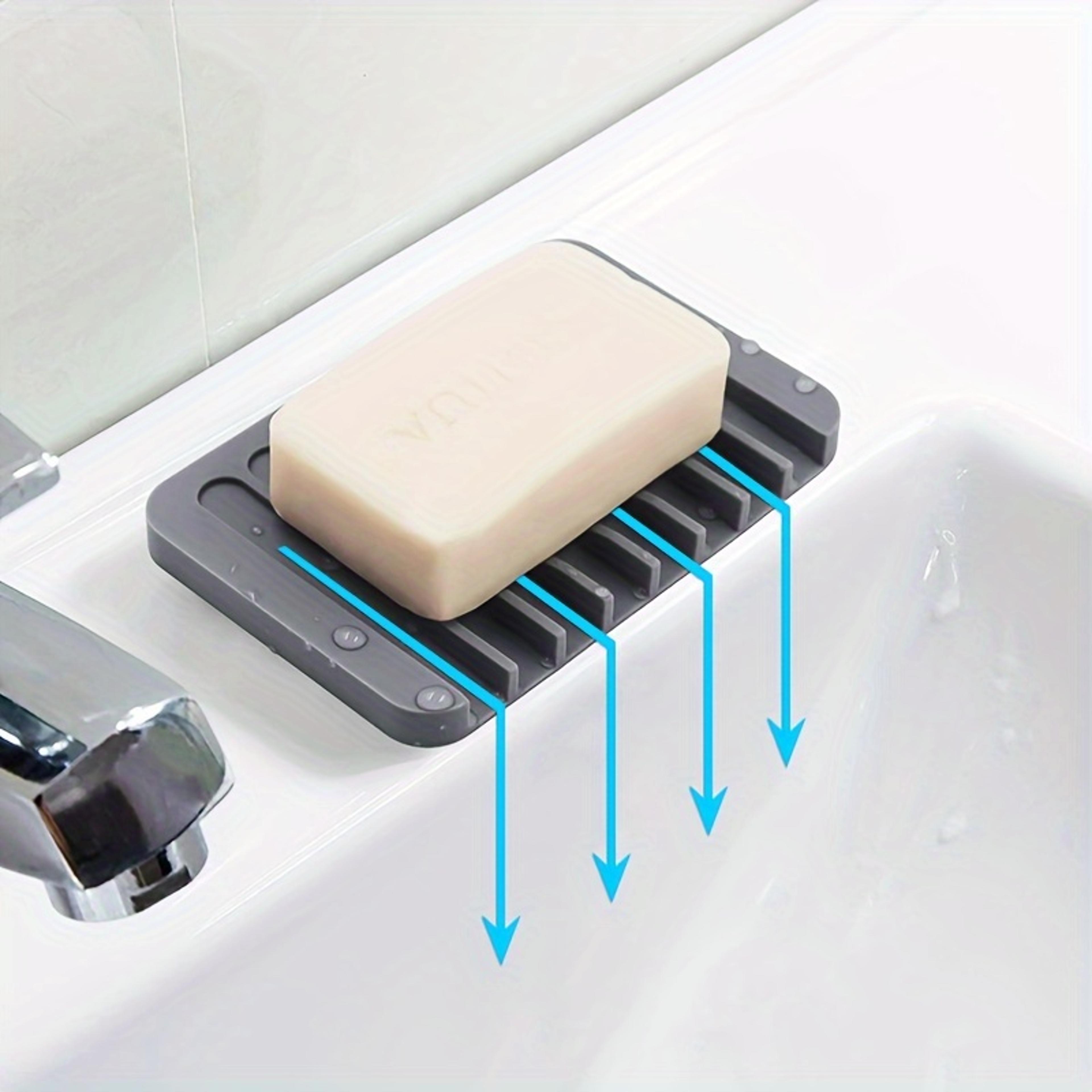 silicone soap holder draining soap dish non slip bathroom & kitchen soap saver tray