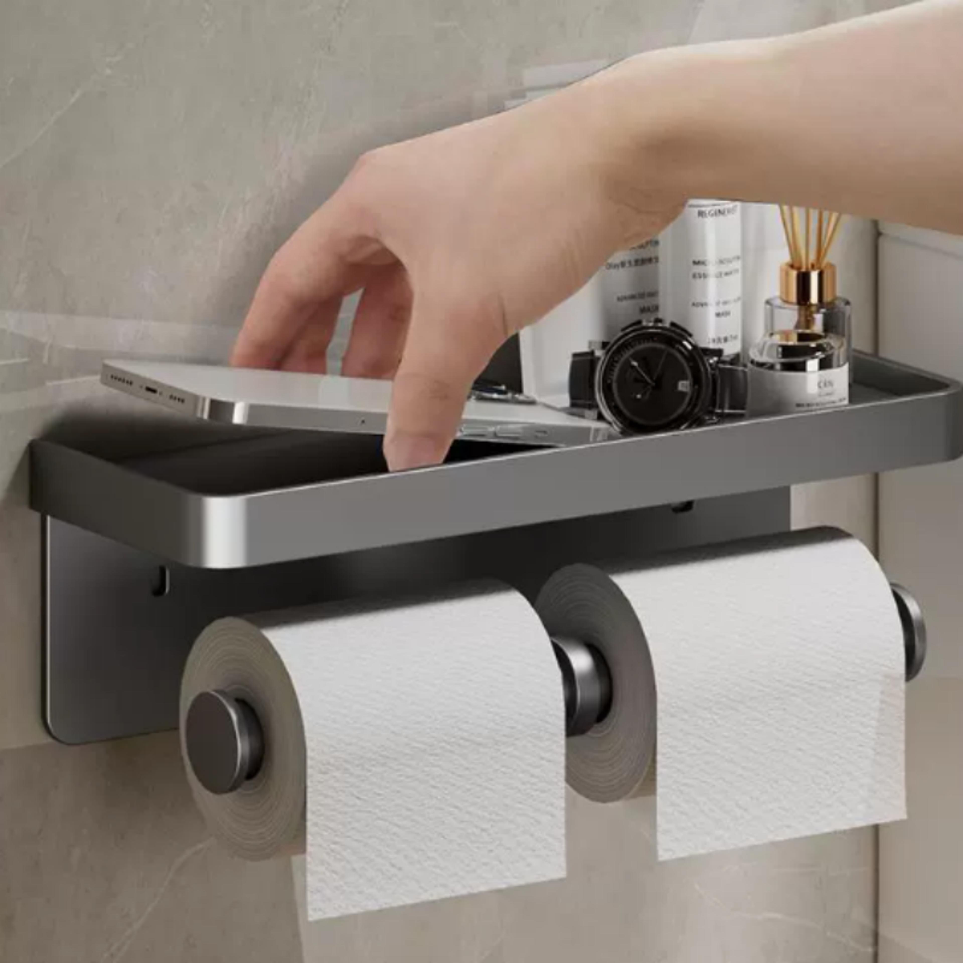 modern wall mount toilet paper holder aluminum bathroom tissue rack
