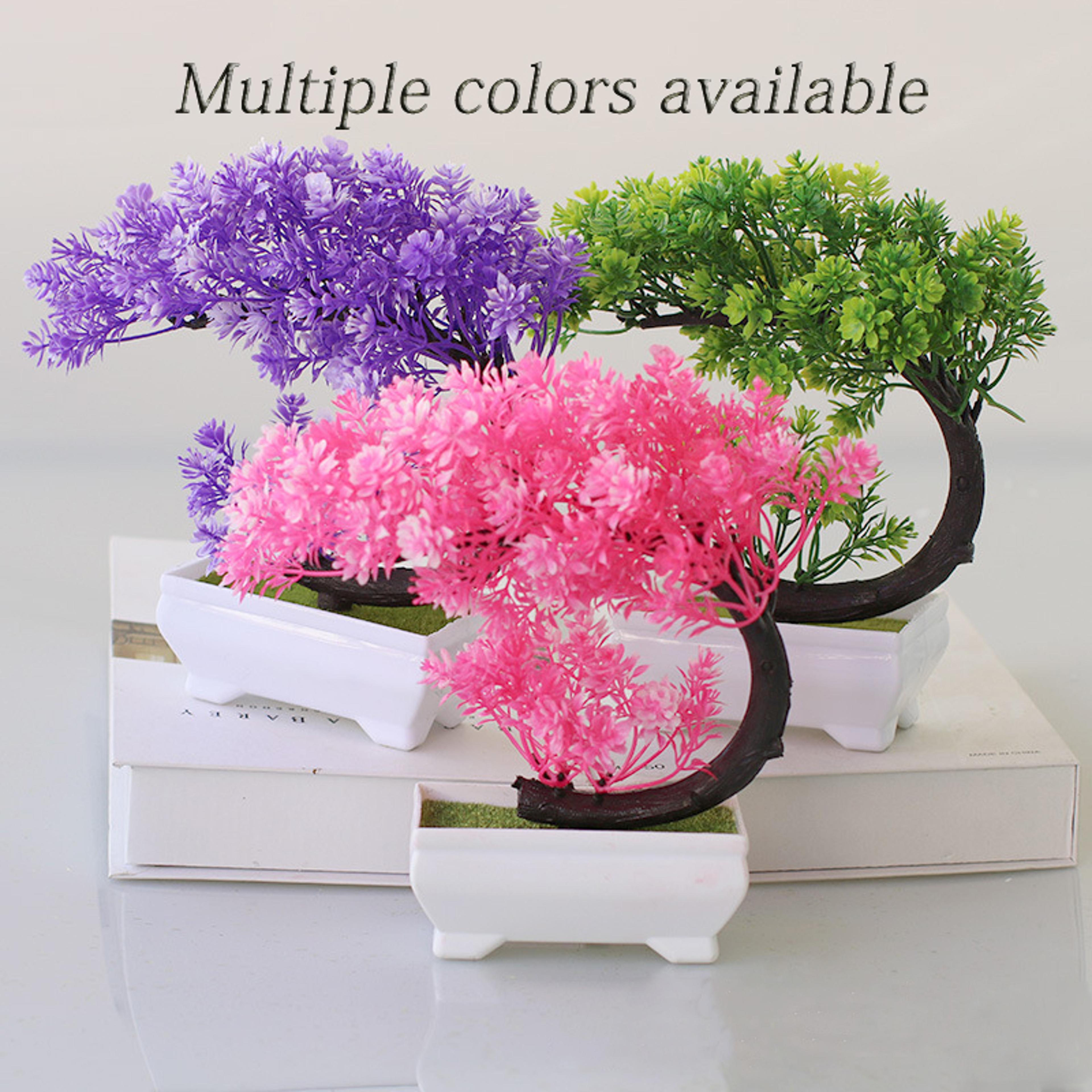 artificial bonsai tree crescent moon floral desk decor