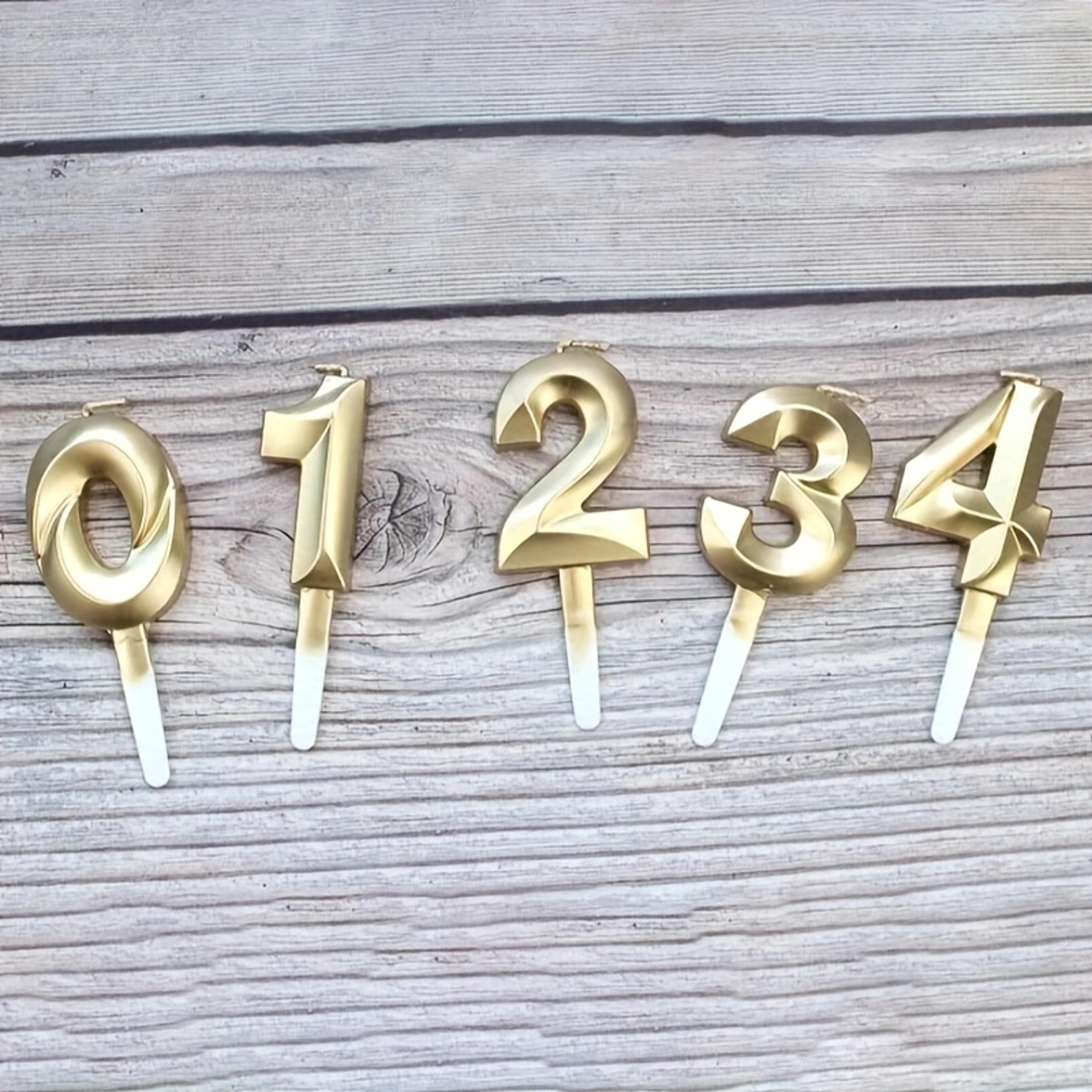 luxury gold number candle diamond birthday cake topper for birthday & anniversary celebrations