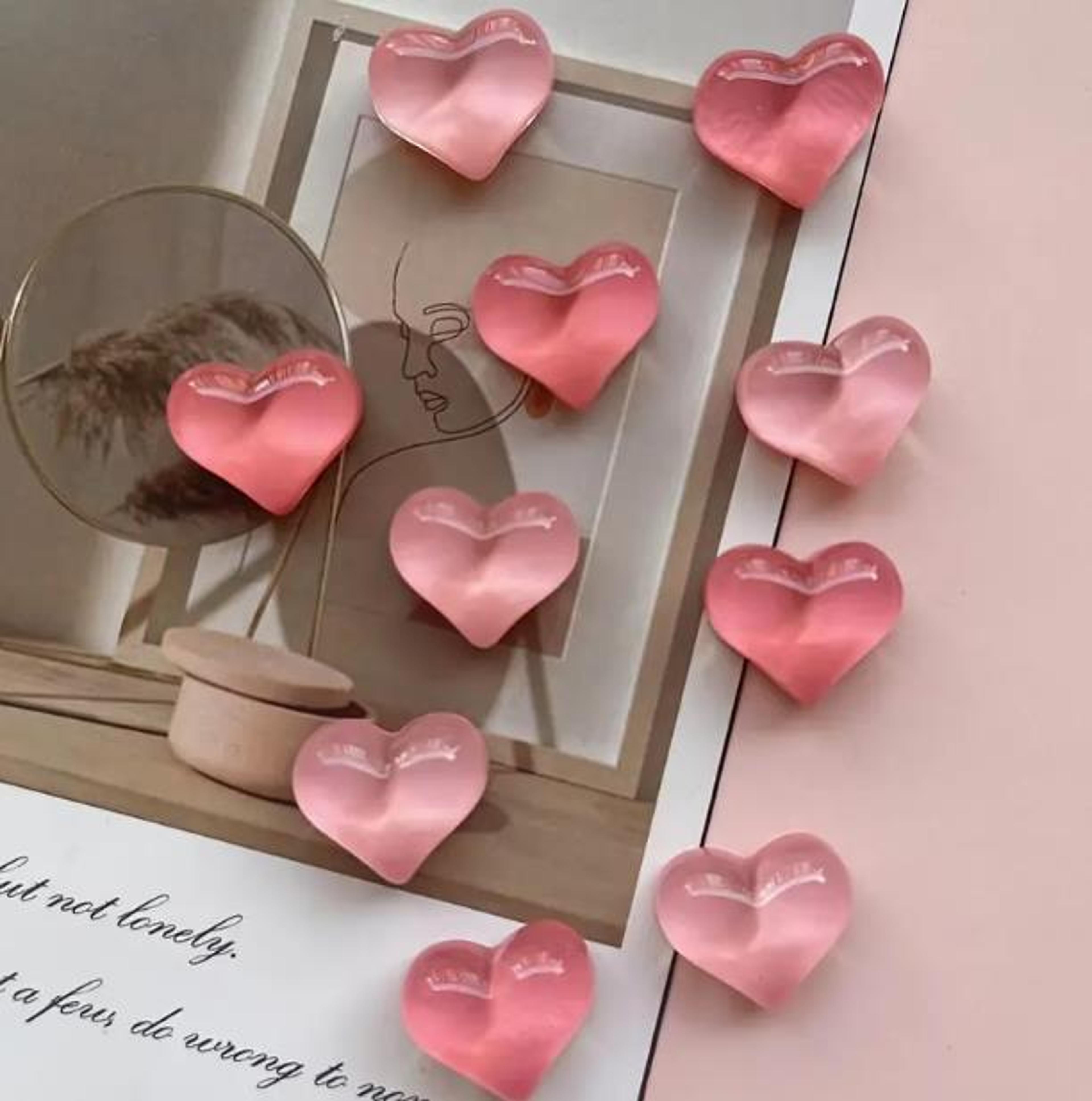 cute fridge magnets heart resin refrigerator magnets set for kitchen & whiteboard decor