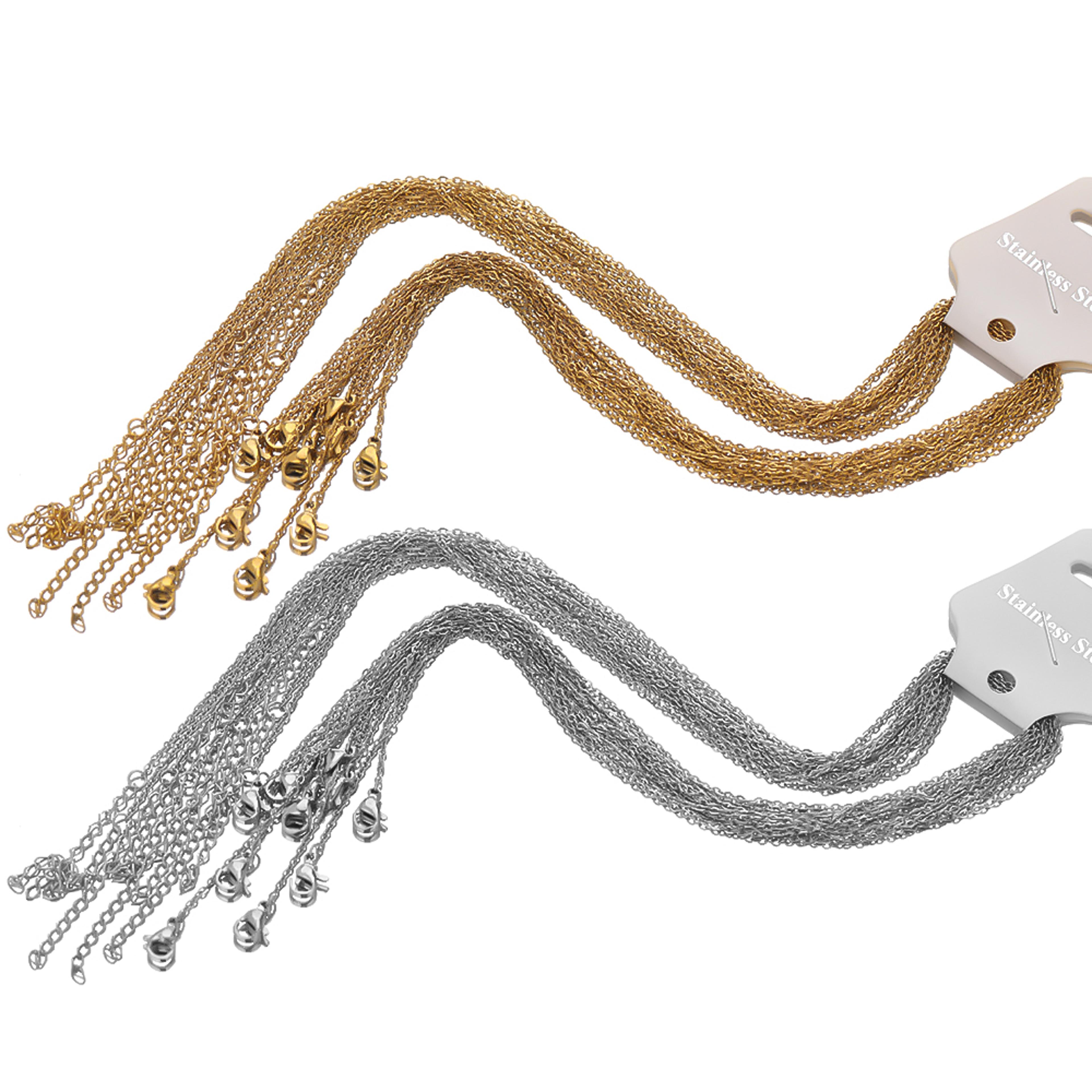 stainless steel necklace chain set adjustable gold link chain for diy jewelry making