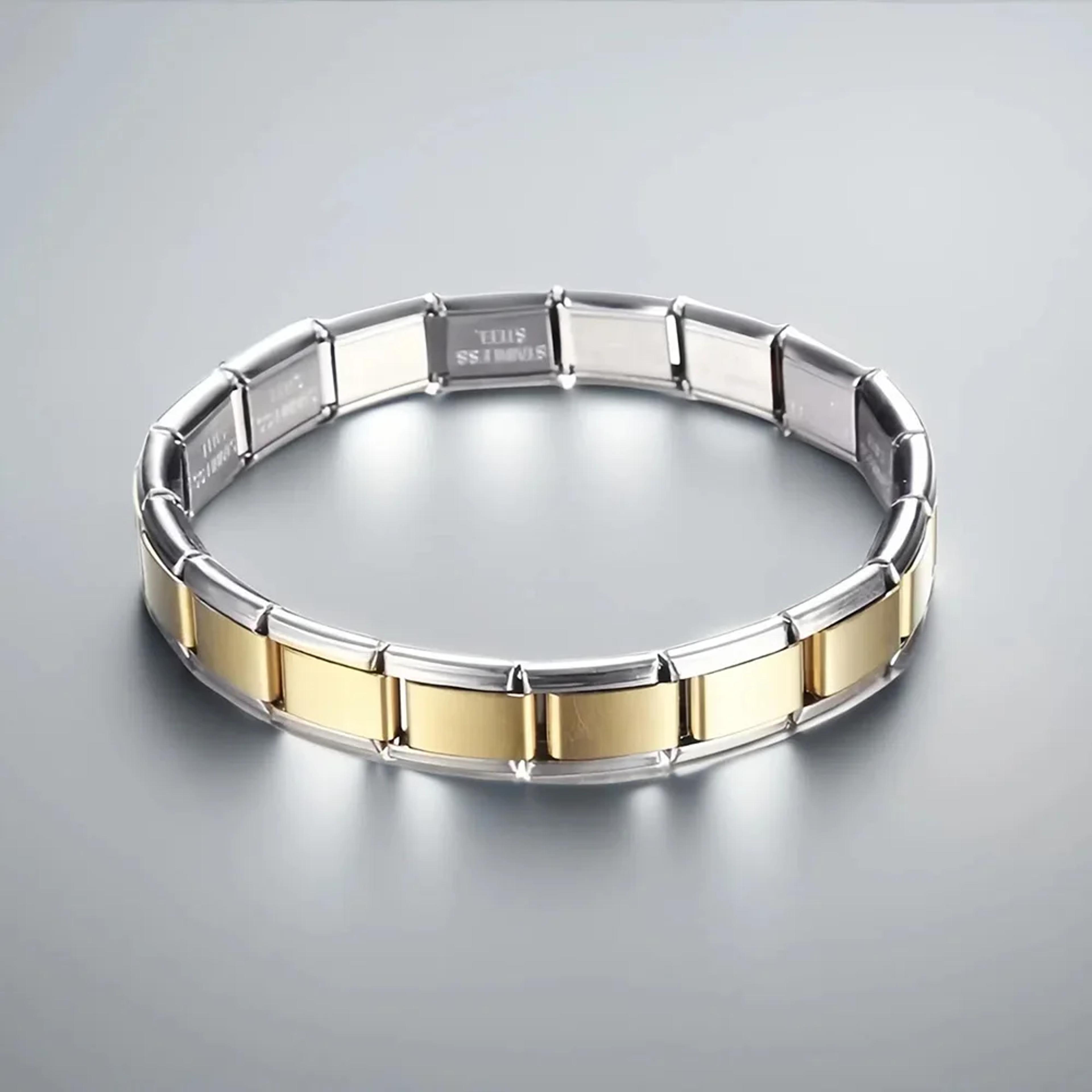 italian charm bracelet stainless steel diy charm link bracelet for women & men