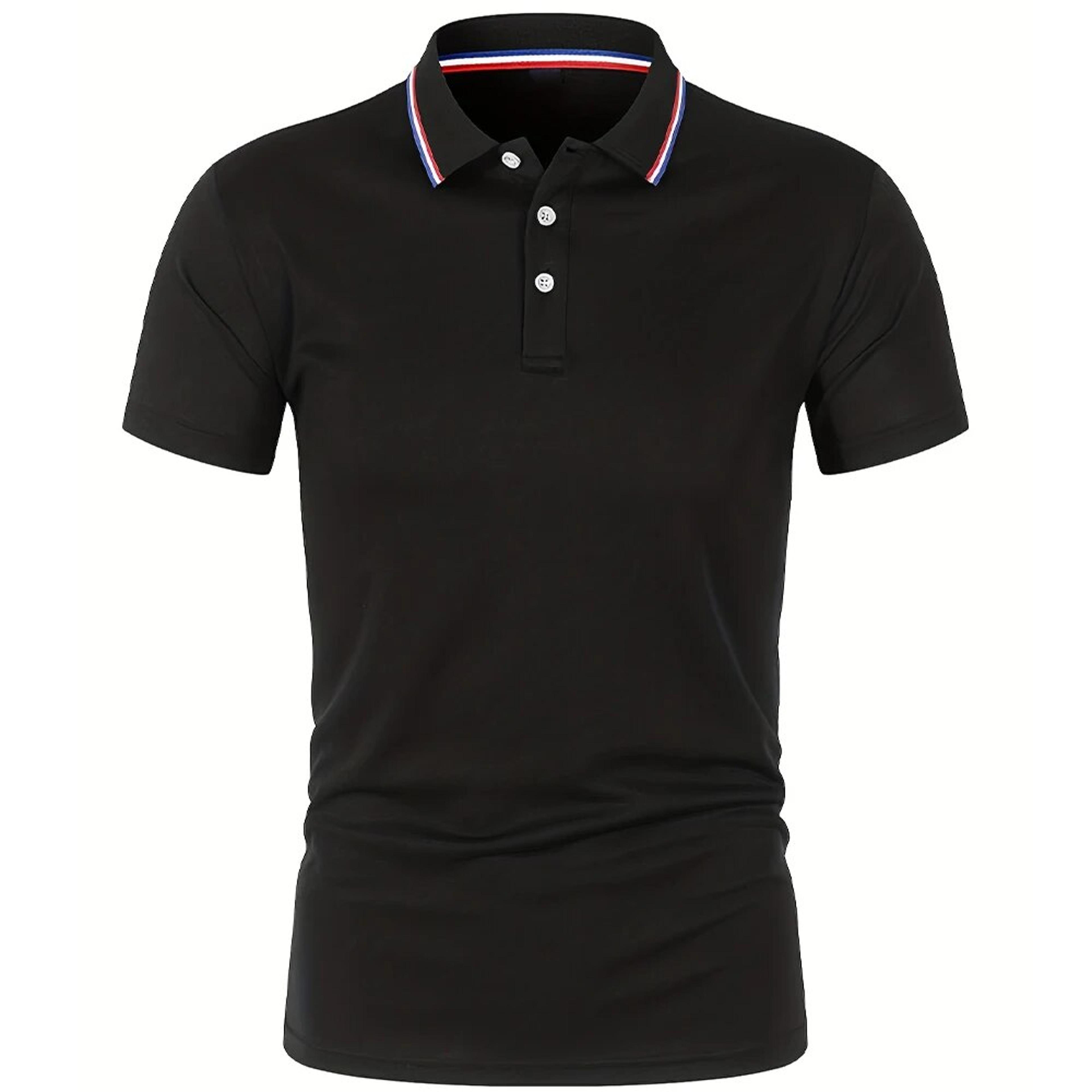 men breathable polo shirt casual summer short sleeve cotton blend top