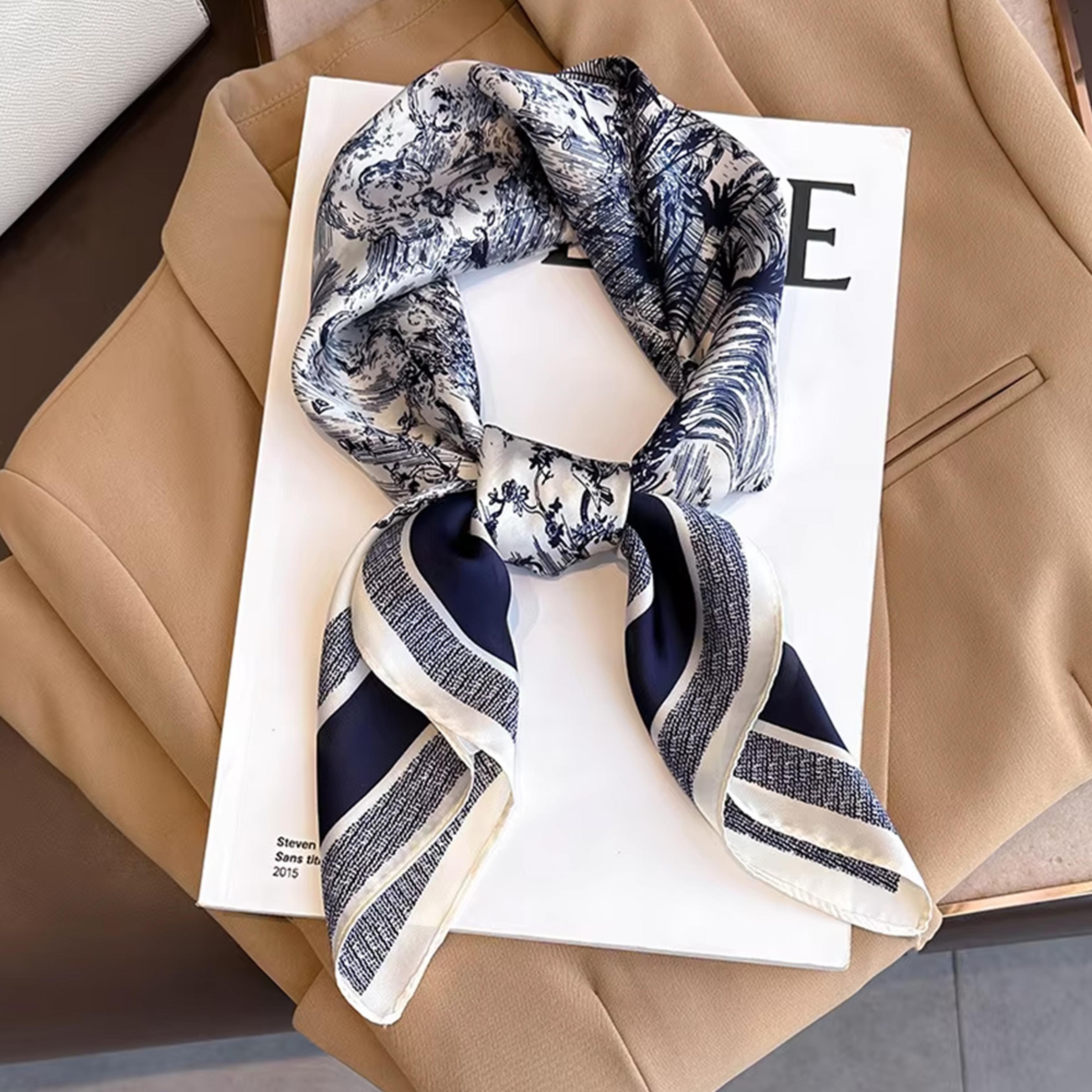 elegant silk scarf square scarf for women soft satin fashion bandana