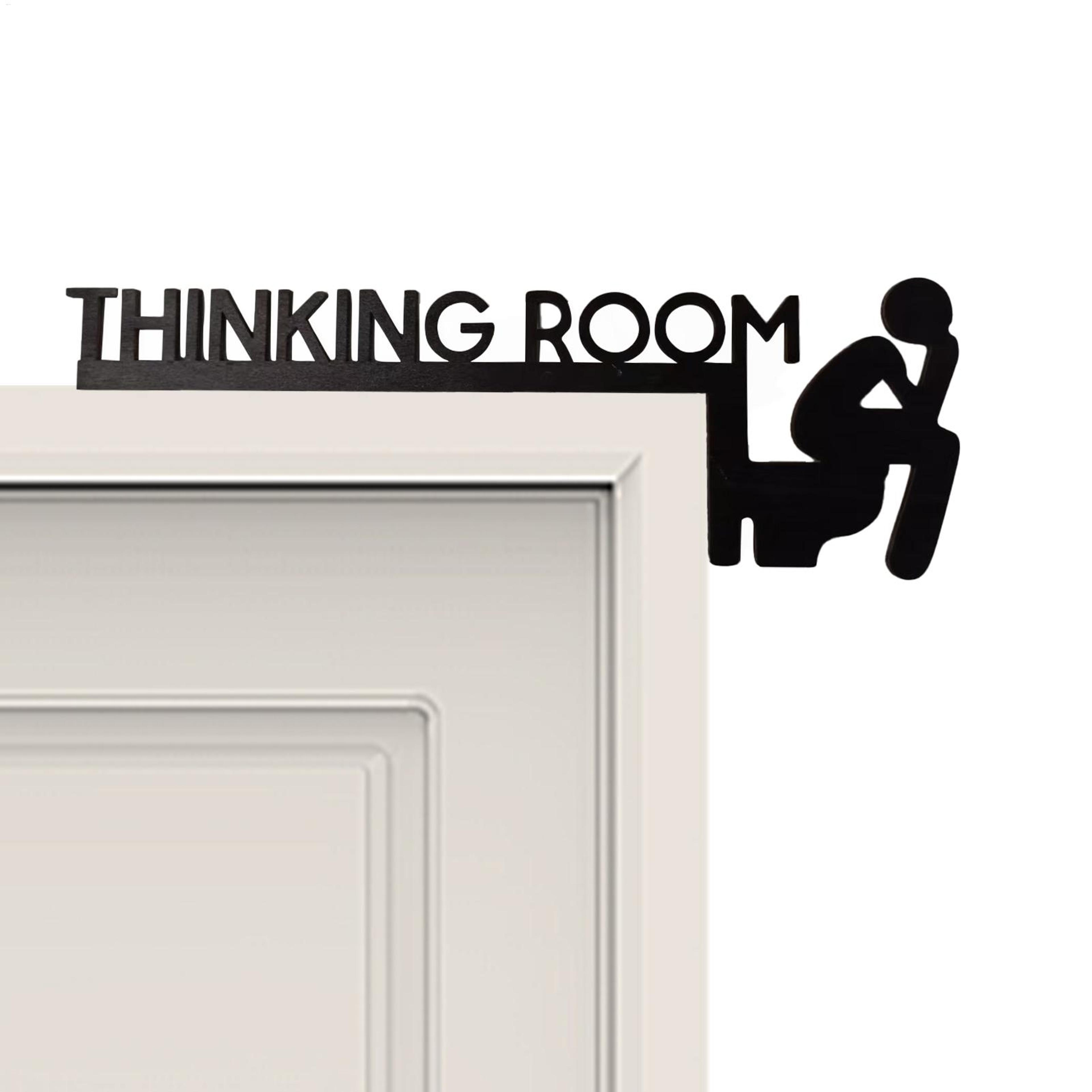 funny bathroom sign wooden bathroom door sign thinking room toilet door decor