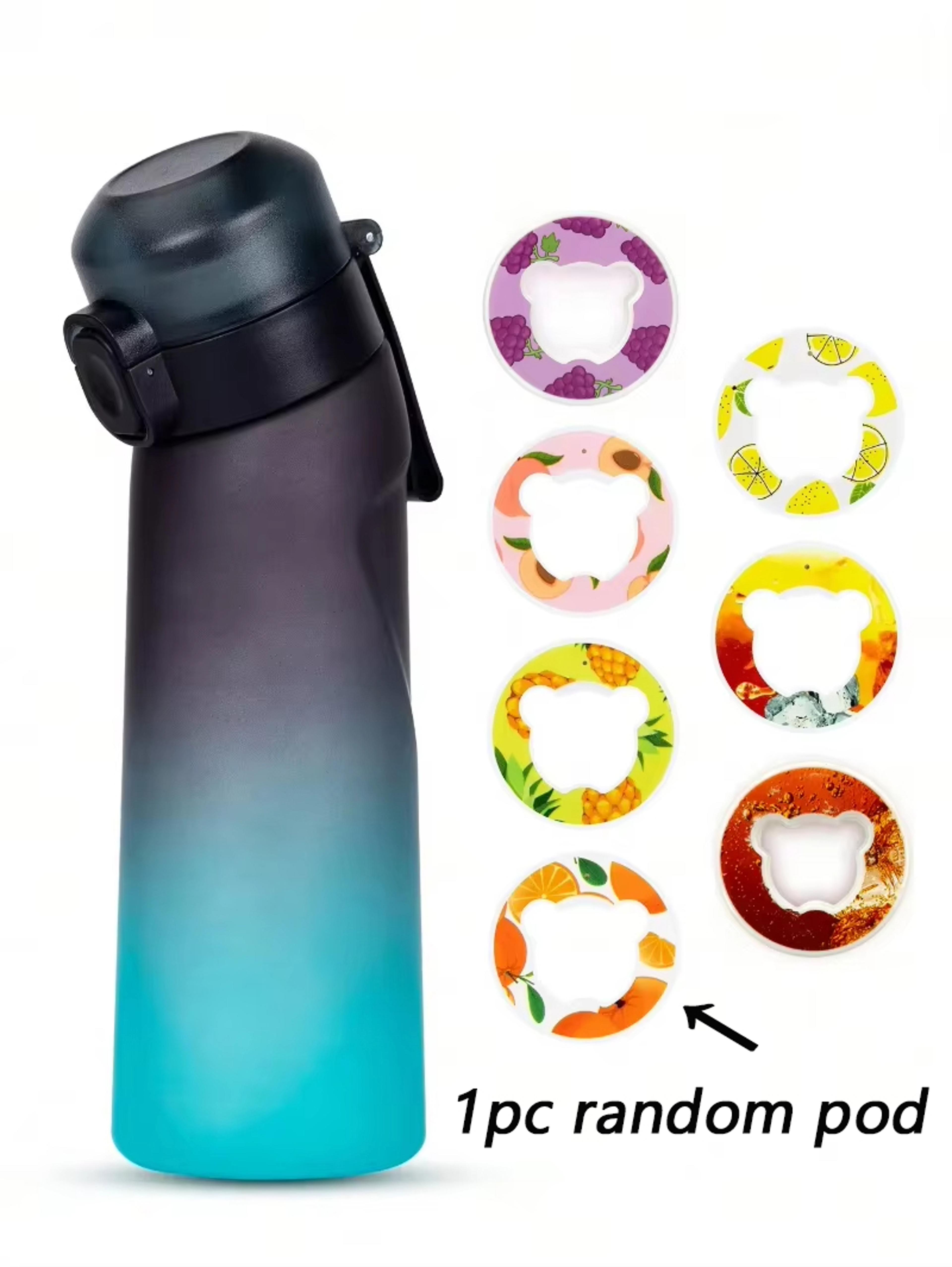 flavored water bottle with flavor pods reusable air water bottle for sports fitness & travel