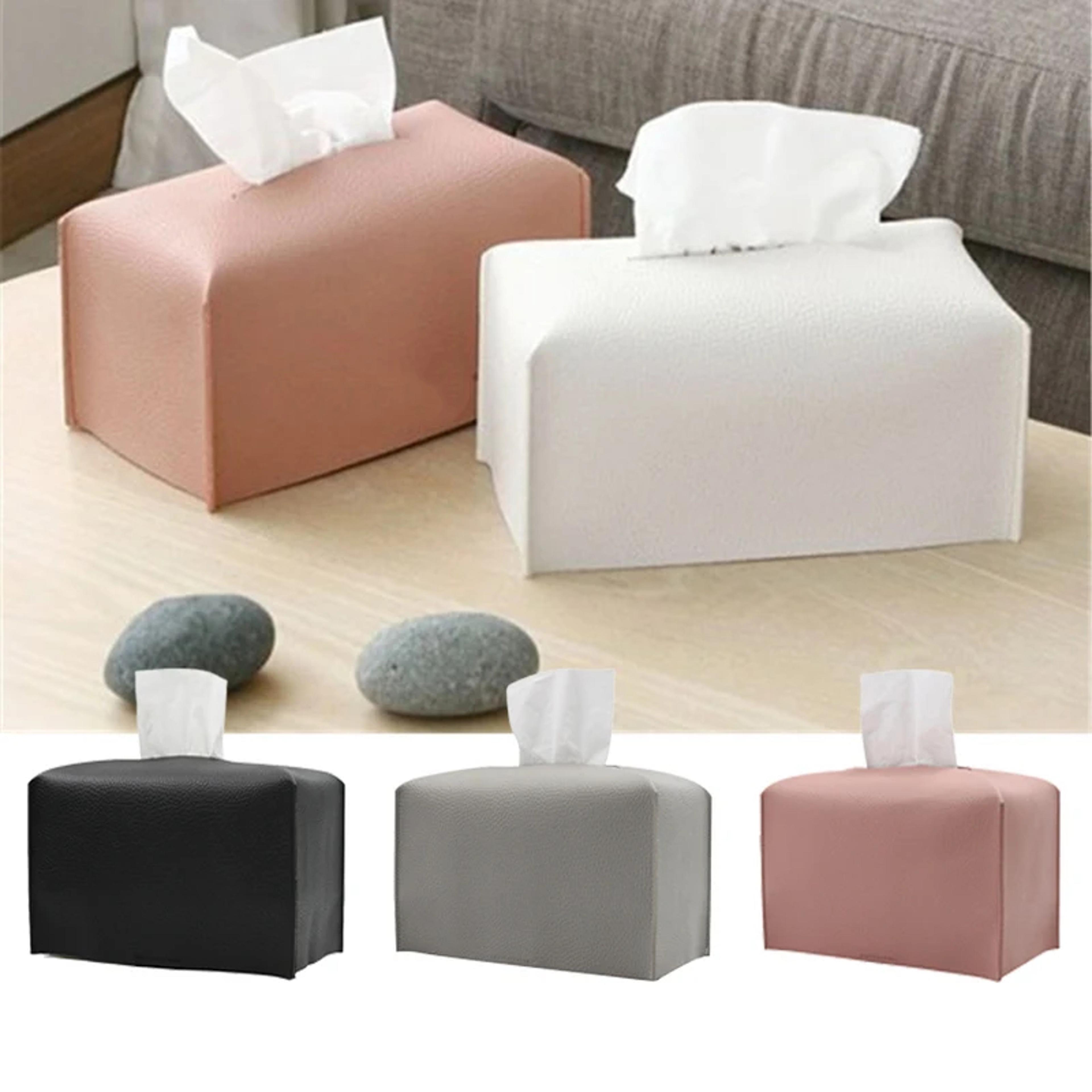 modern pu leather tissue box cover square tissue box holder for home car & office