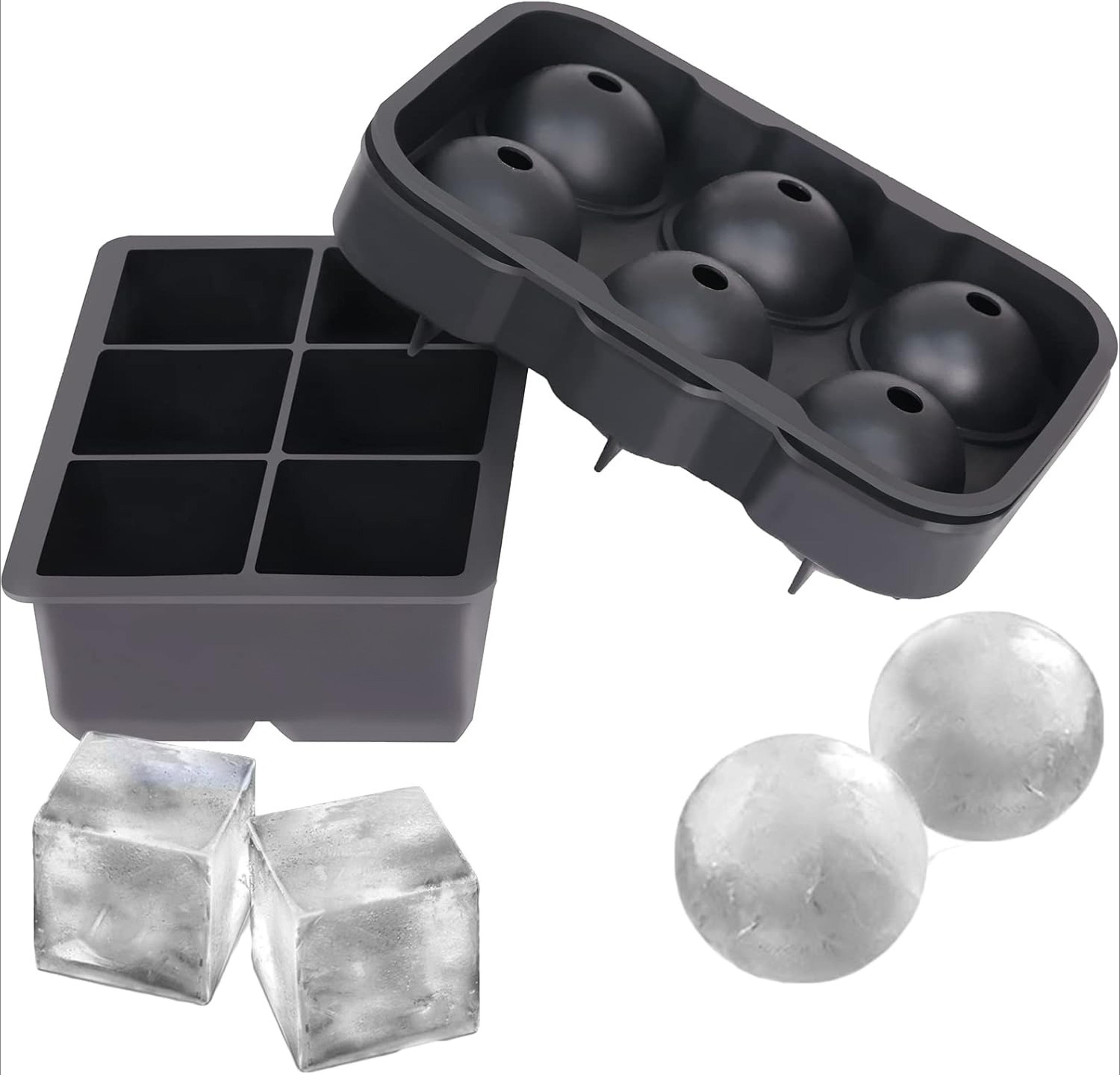 premium silicone ice cube tray with lid for perfect whiskey ice balls and cocktails